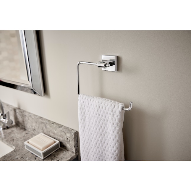 Franklin Brass Maxted Polished Chrome Wall Mount Single Towel Ring in ...