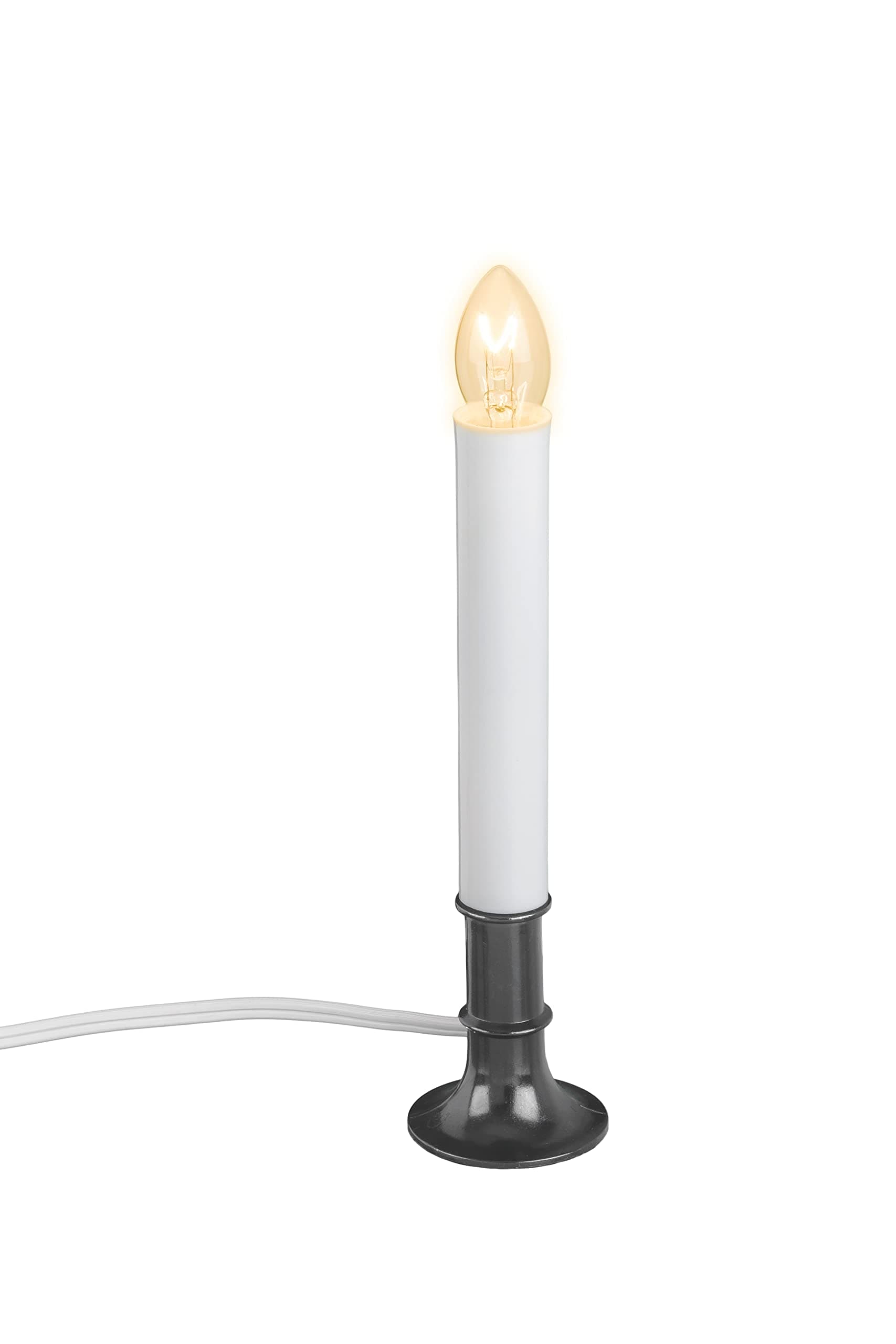 Xodus Innovations  AC1180 Electric Plug-in 8.25 inch Flameless LED Window Candle with Dusk to Dawn Light Sensor Timer Nickel Colored Base