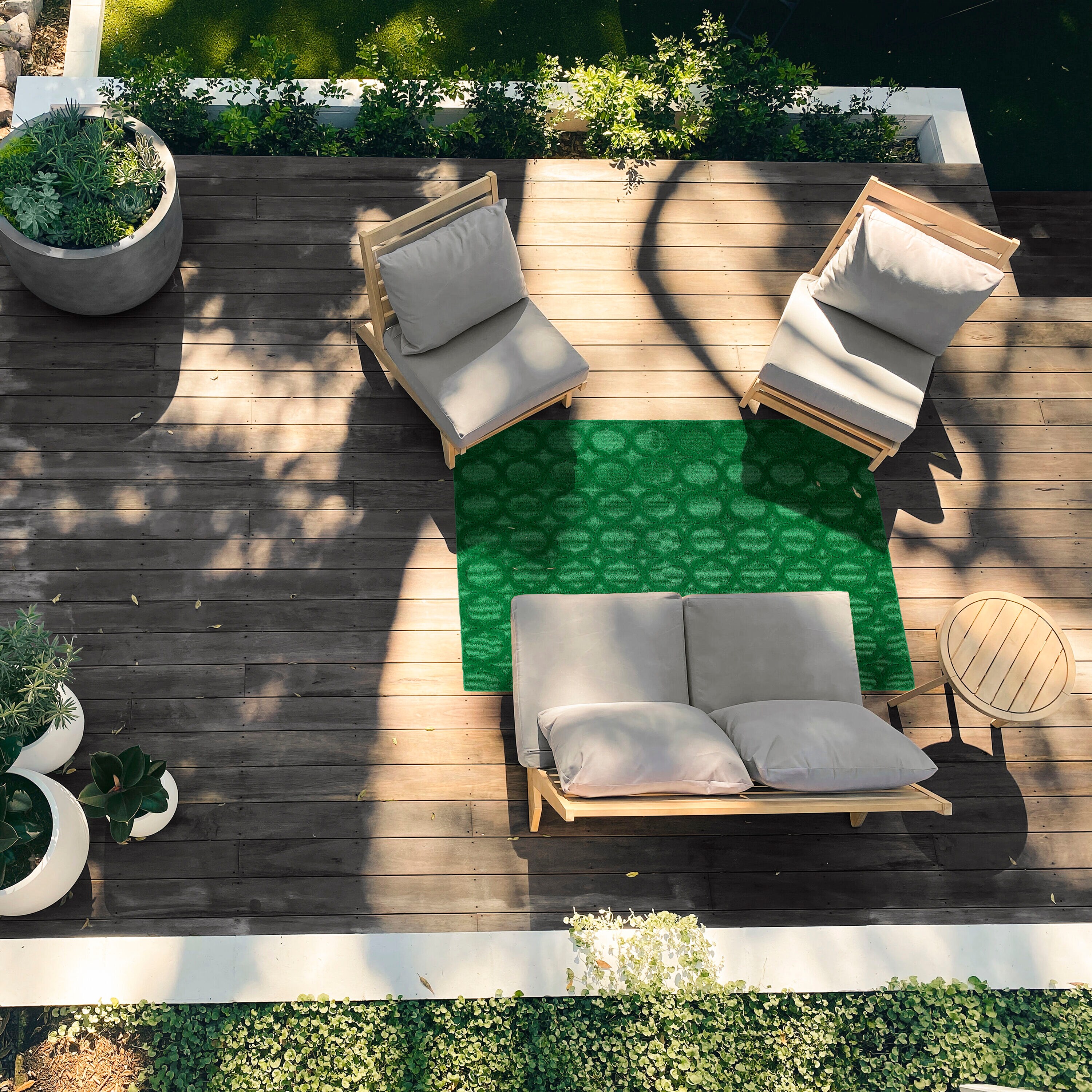 Garland Rug CL100M048072K8 Garden Trellis 4 x 6 (ft) Tufted Polypropylene Green Rectangular Indoor/Outdoor Geometric Area rug