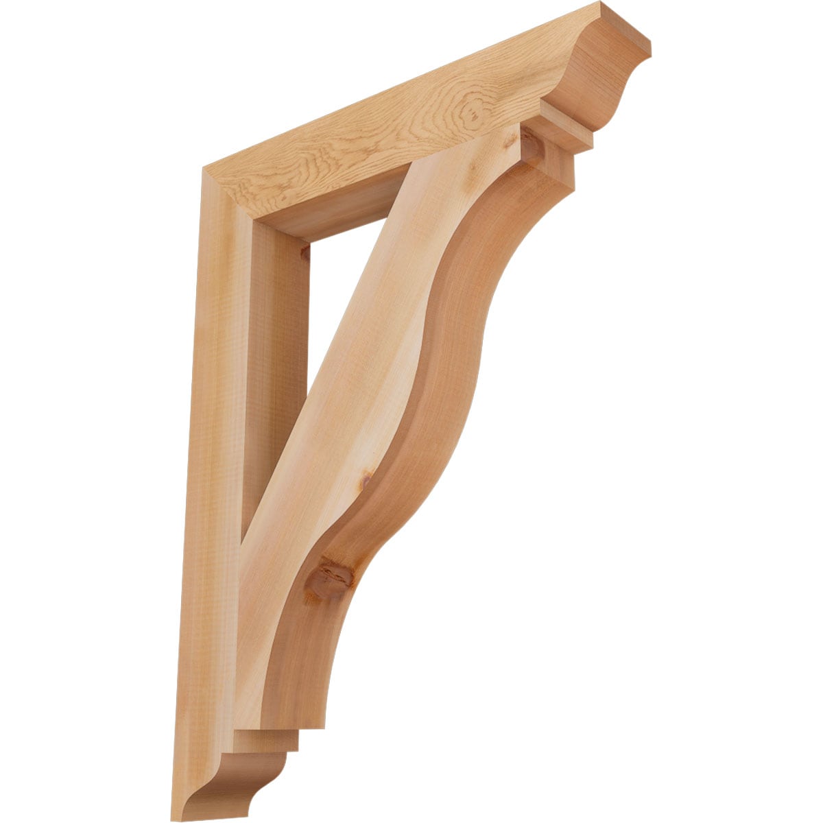 Ekena Millwork BKT04X24X32FST01SWR Funston traditional smooth 3-1/2-in x 24-in x 32-in Western red cedar Brown Wood Standard bracket