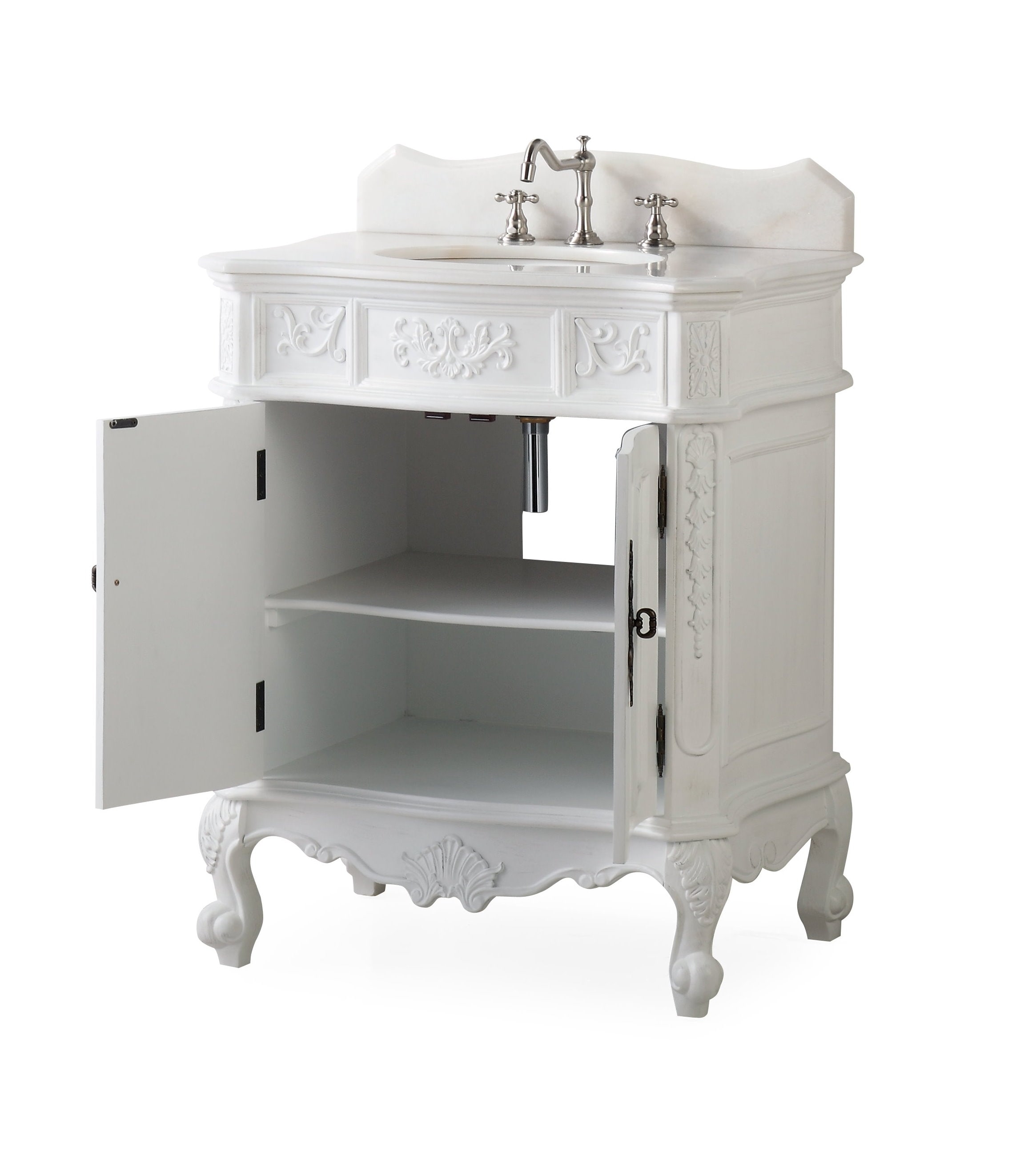 Benton Collection ZK-080W-AW-MIR Bath-Vanity-Combo - View #8