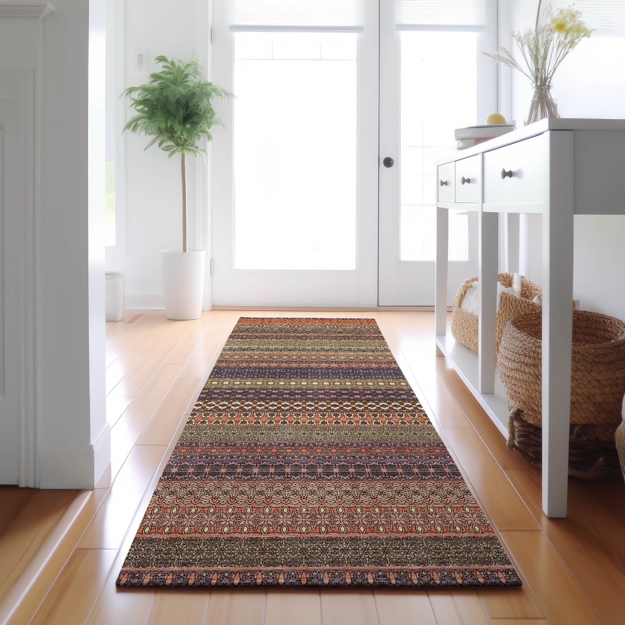 Addison Rugs AMF571NA2X8 Mayfield AMF571NA 2 x 7 (ft) Loomed Polyester Navy Rectangular Indoor Geometric Machine washable Area rug