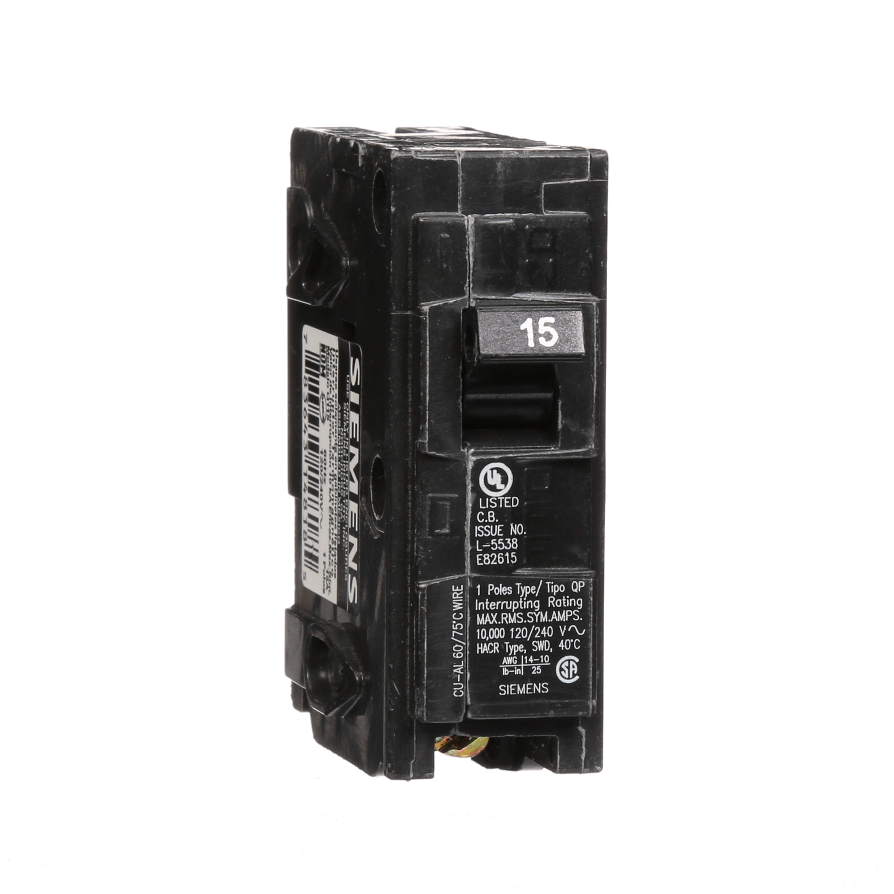 Siemens QP Q115 1 Pole 15 Amp Circuit Breaker for sale online 