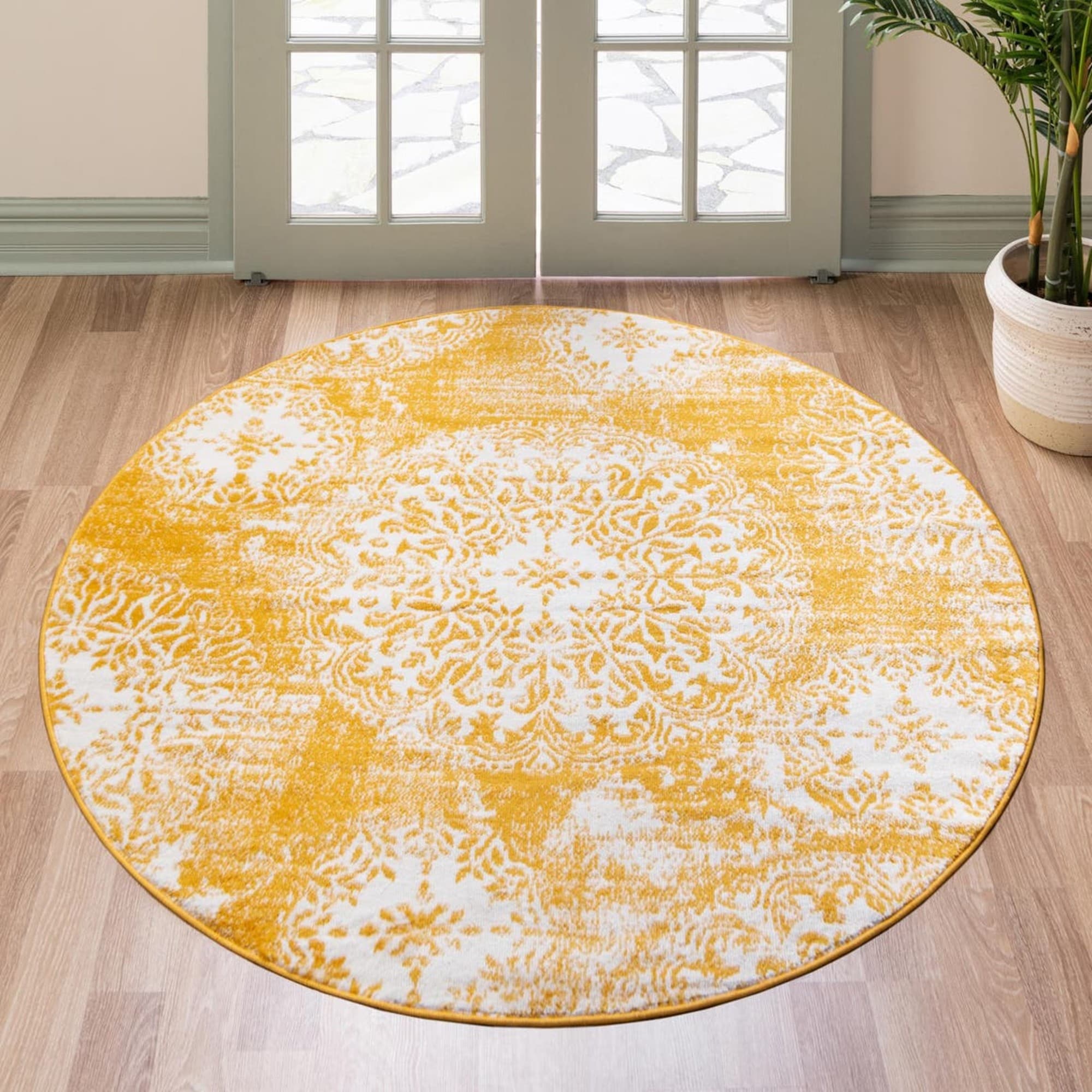 MSRUGS Vintage 5 x 5 Multiple Colors/Finishes Round Indoor Floral/Botanical  Vintage Area Rug in the Rugs department at