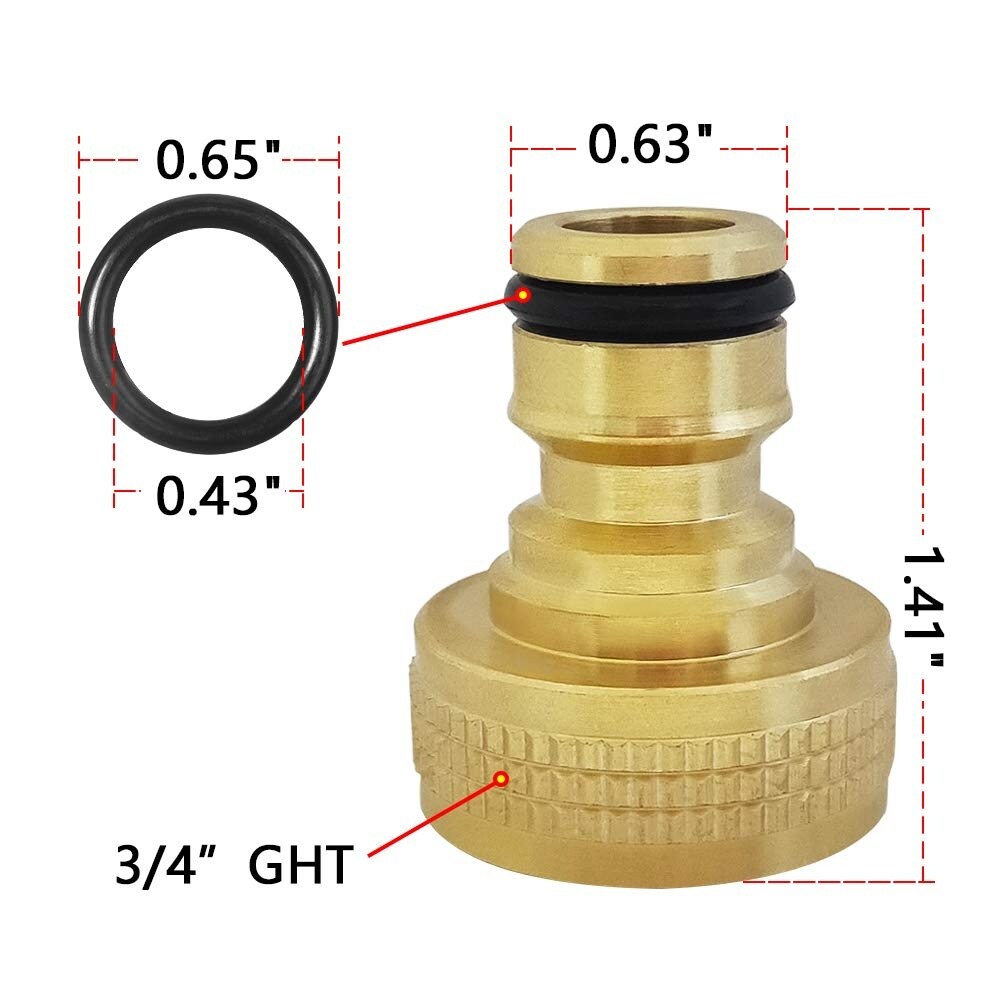 Justincity 3 Sets Garden Hose Quick Connect Fittings Brass 3 4 Inch GHT ...