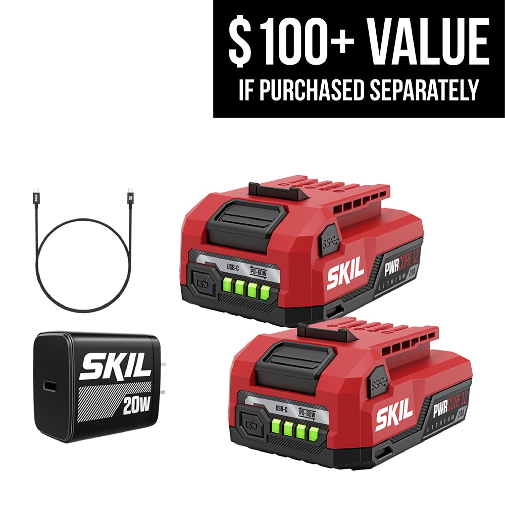 SKIL CB5020A-22 PWR CORE 12 -Volt 2 -Pack Lithium-ion ( 2 Ah 2 Ah Battery and Charger )