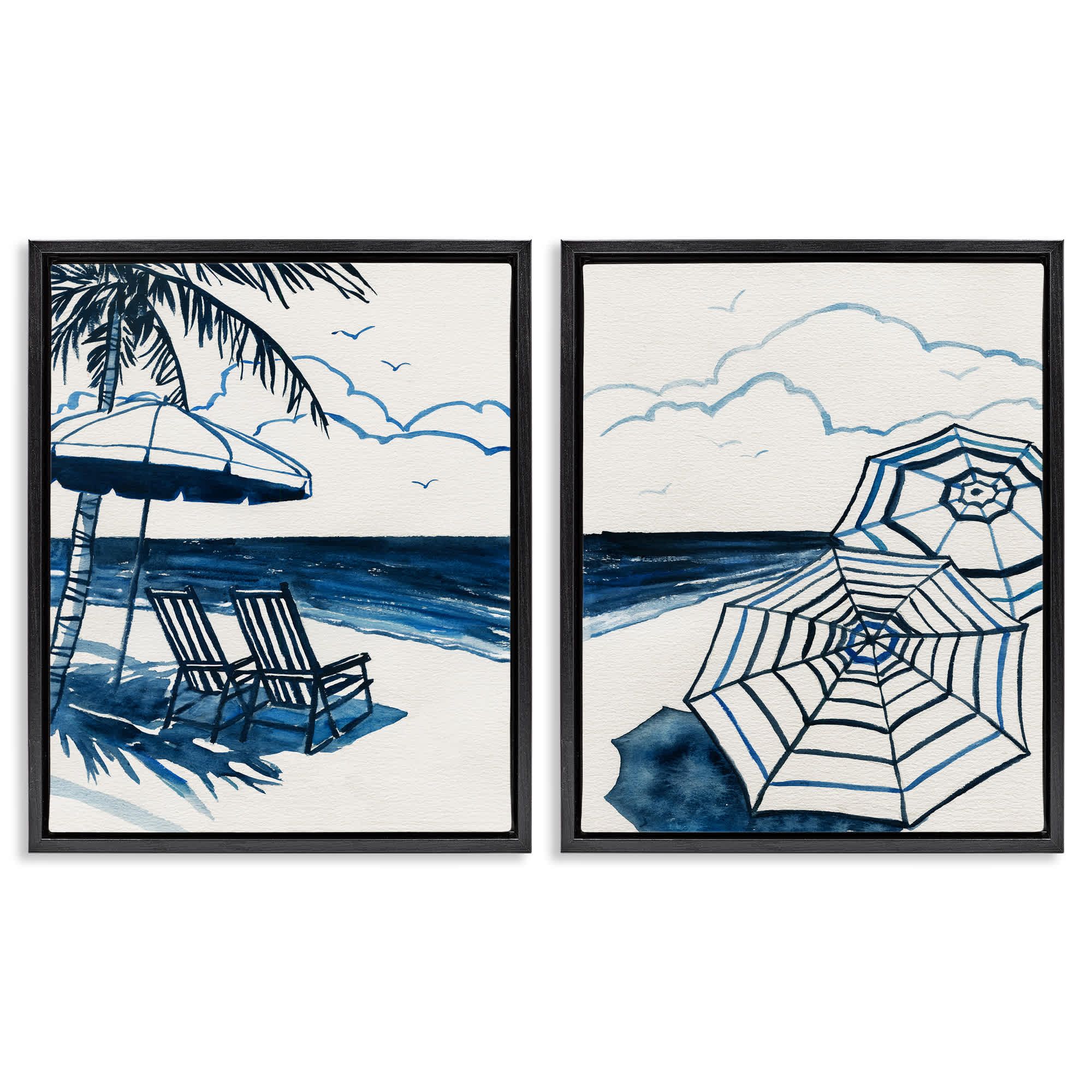 Stupell Industries B2-744-FFB-2PC-16X20 Tropical Ocean Views 2pc Floating Frame Set design by Carol Robinson