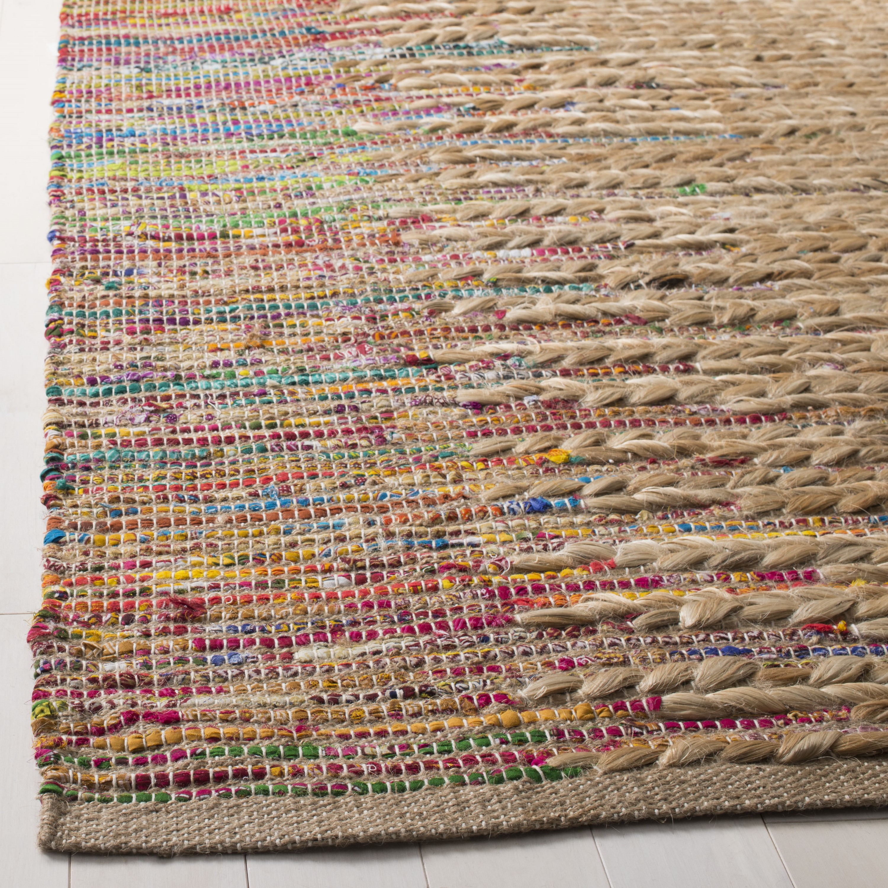 Cape Cod Multicolor Handwoven Jute Area Rug 3' x 5'