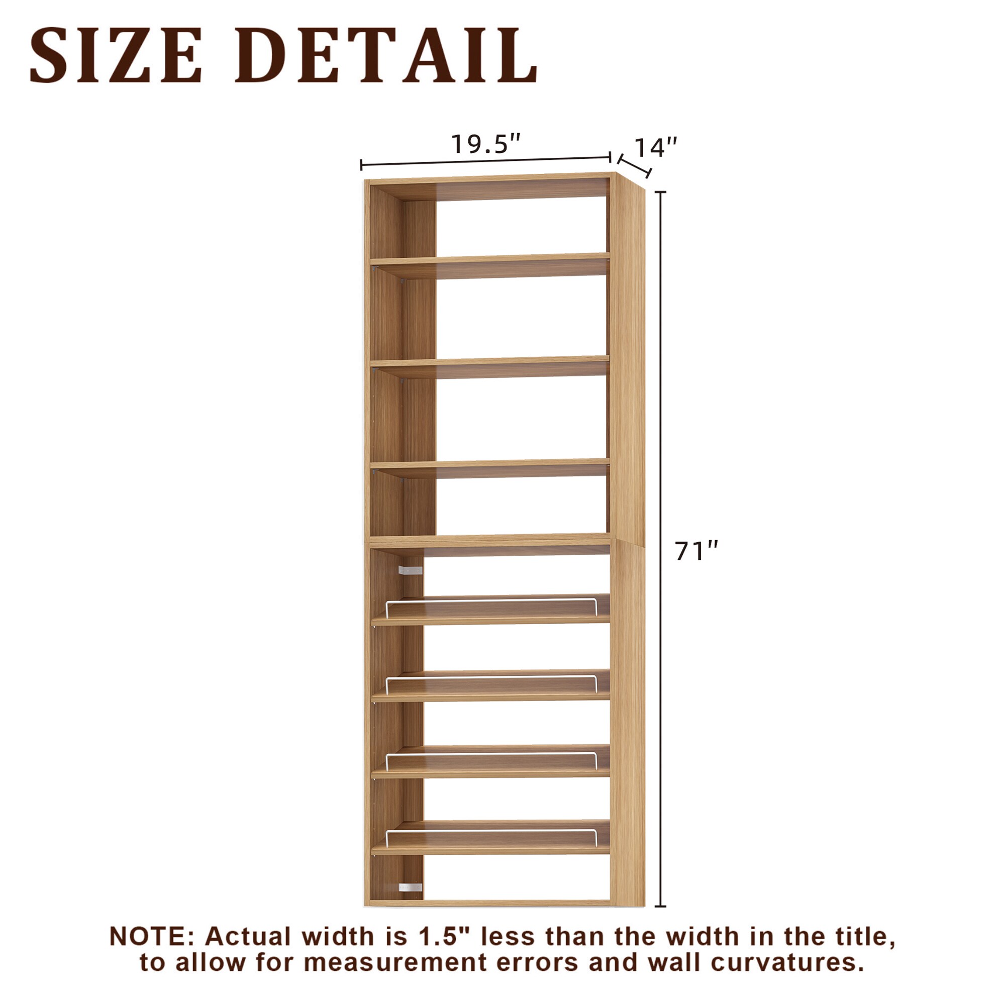 LUXEYARD 19.5 in W Wood Wall-Mounted Modular Closet System for Bedroom