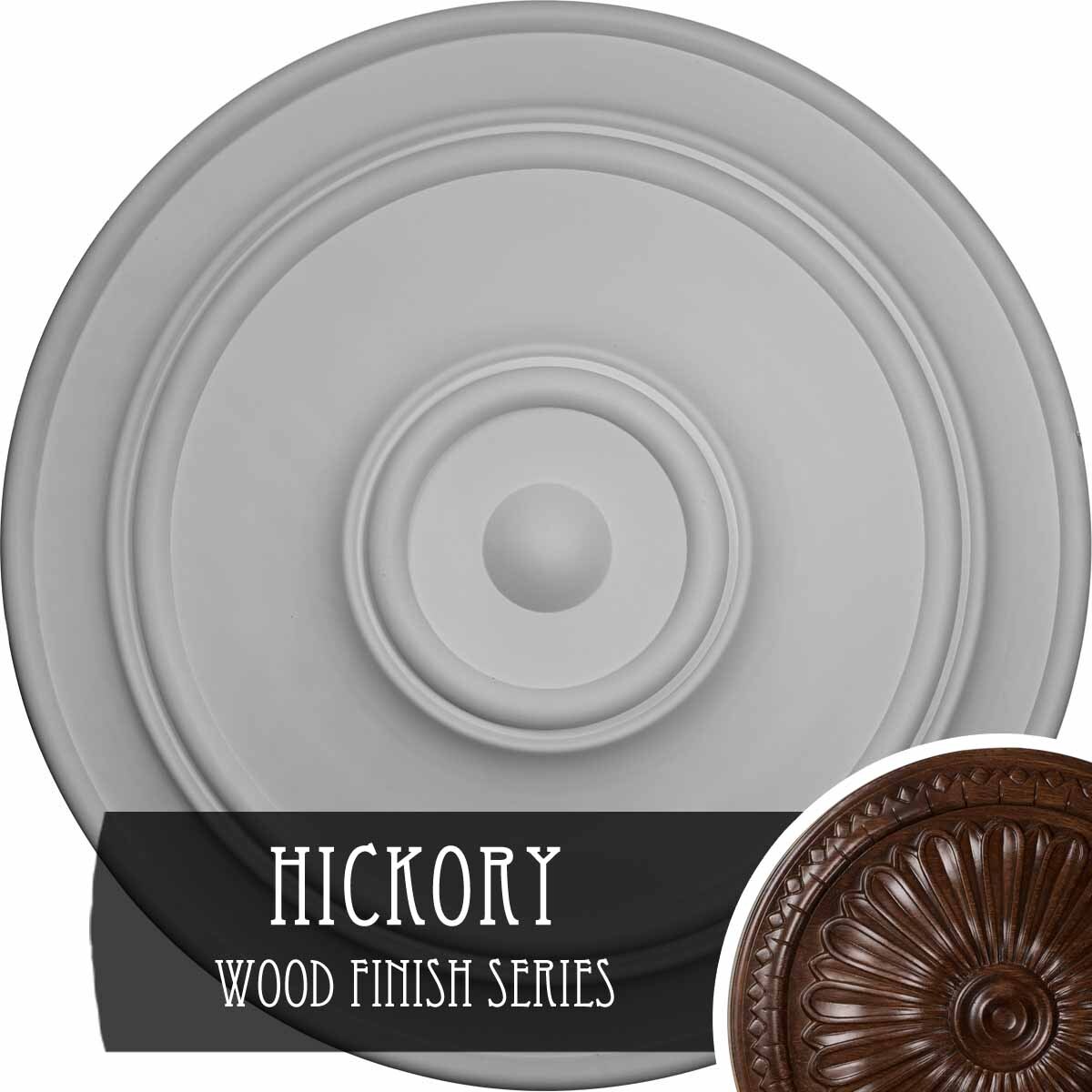 Ekena Millwork CM54TCLHIS Large Classic 57-in W x 57-in L Hickory Polyurethane Ceiling Medallion