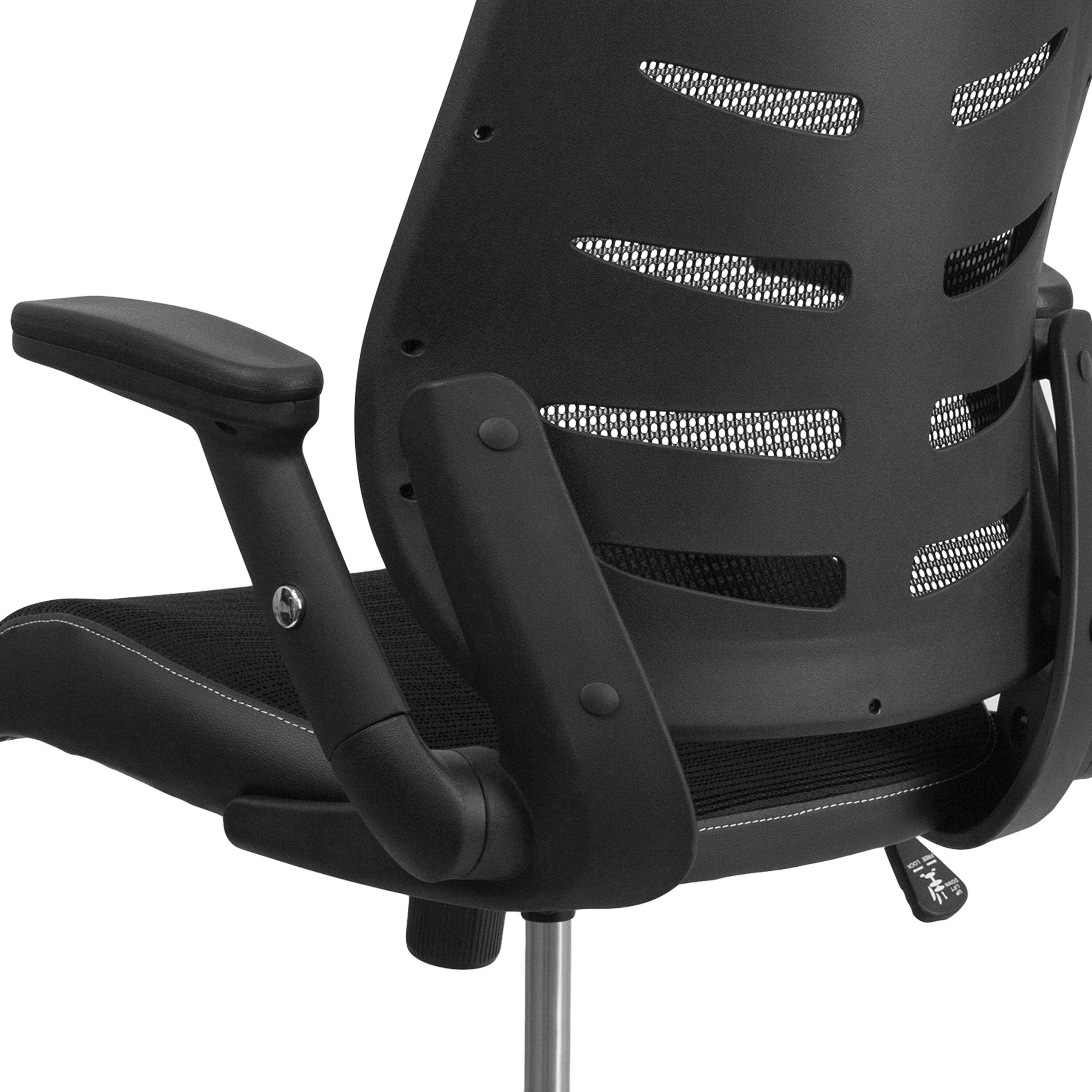 ErgoFlex High Back Black Mesh Executive Swivel Chair with Adjustable Arms