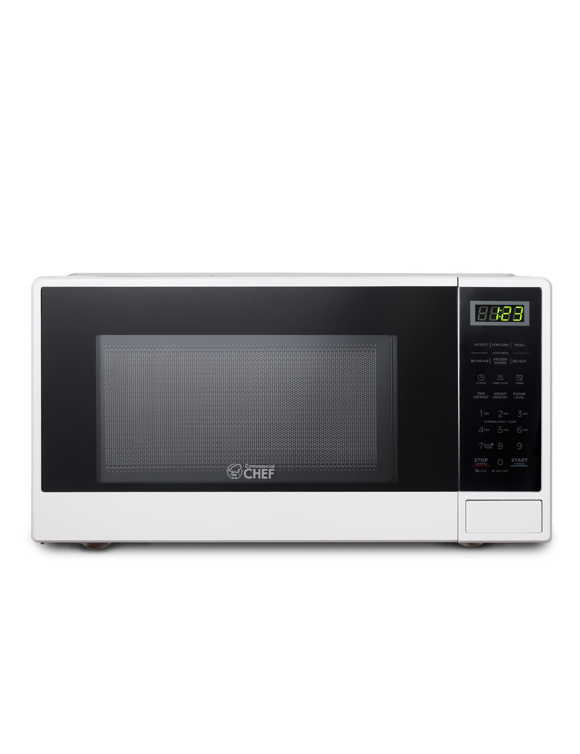 1.1 Cu ft 1000W Microwave Oven Kitchen Countertop Stainless Steel Mid Size  White