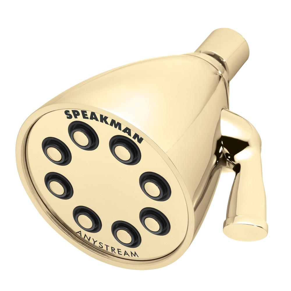Speakman S-2251-PB Signature Brass 3.0 -Settings Polished Brass 3.63-in Round Fixed High Pressure Shower Head 2.5 GPM