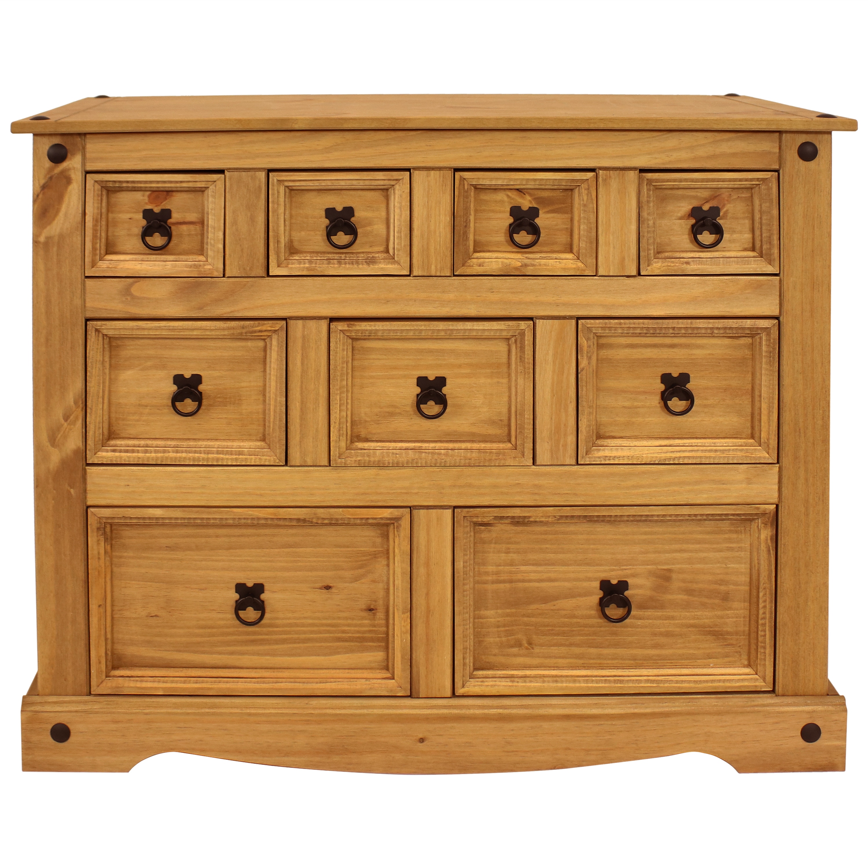 Sunnydaze Light Brown Pine 9-Drawer Farmhouse Chest