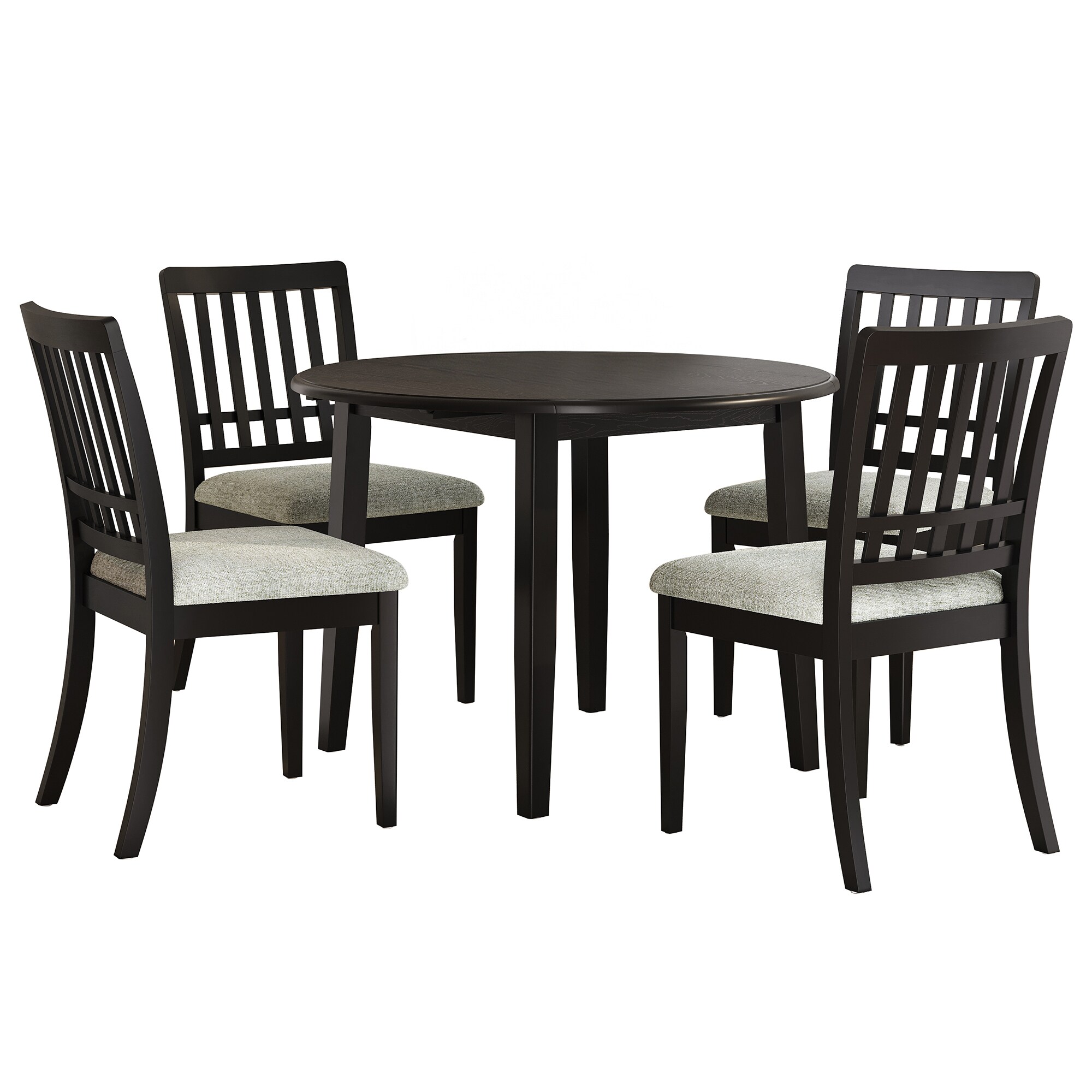 Clihome - 5-Piece Round Dining Set Black Contemporary/Modern Dining Room Set with Round Table ( S...