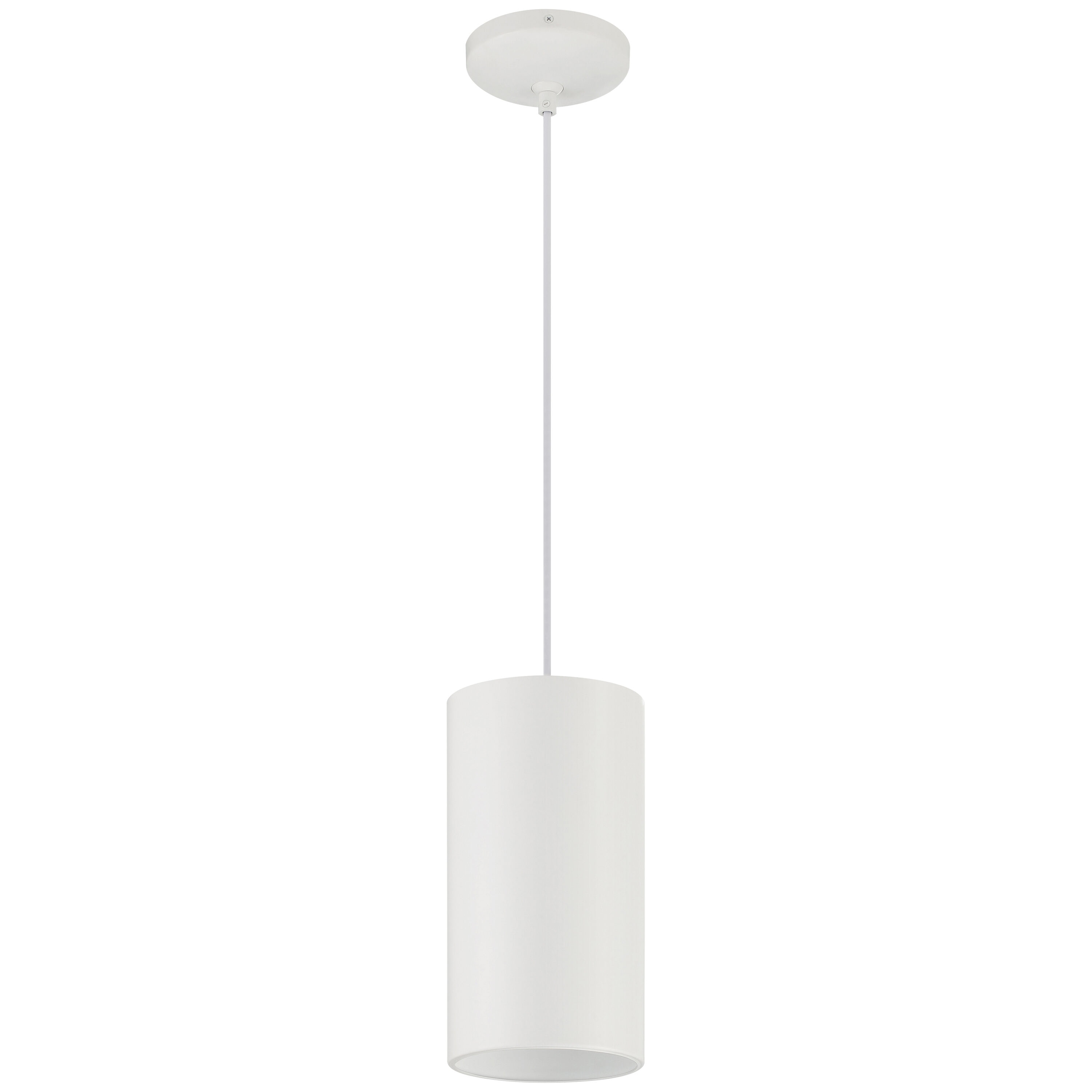 Pilson XL Matte Black and White Glass Drum Pendant Light
