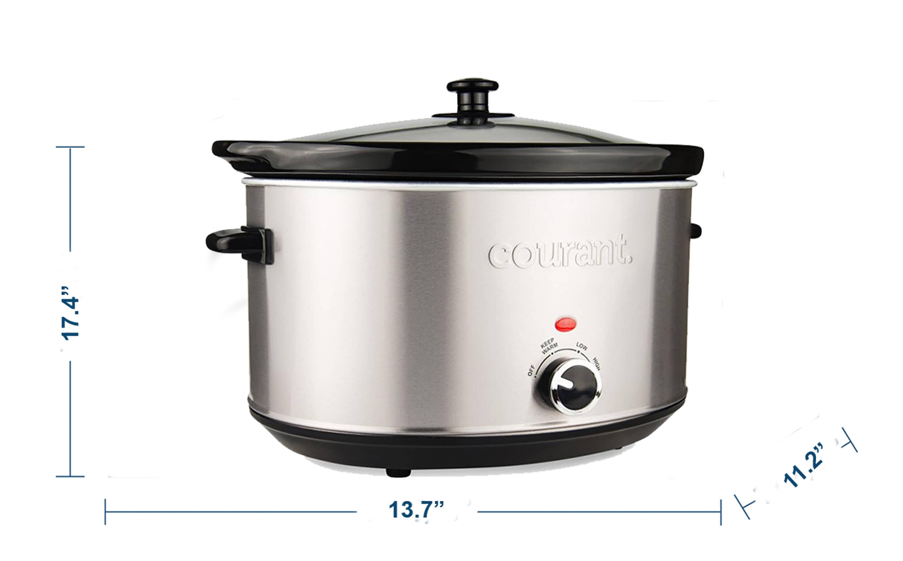 Courant 5 QT (2.5QT Each Pot) Double Slow Cooker - Stainless Steel