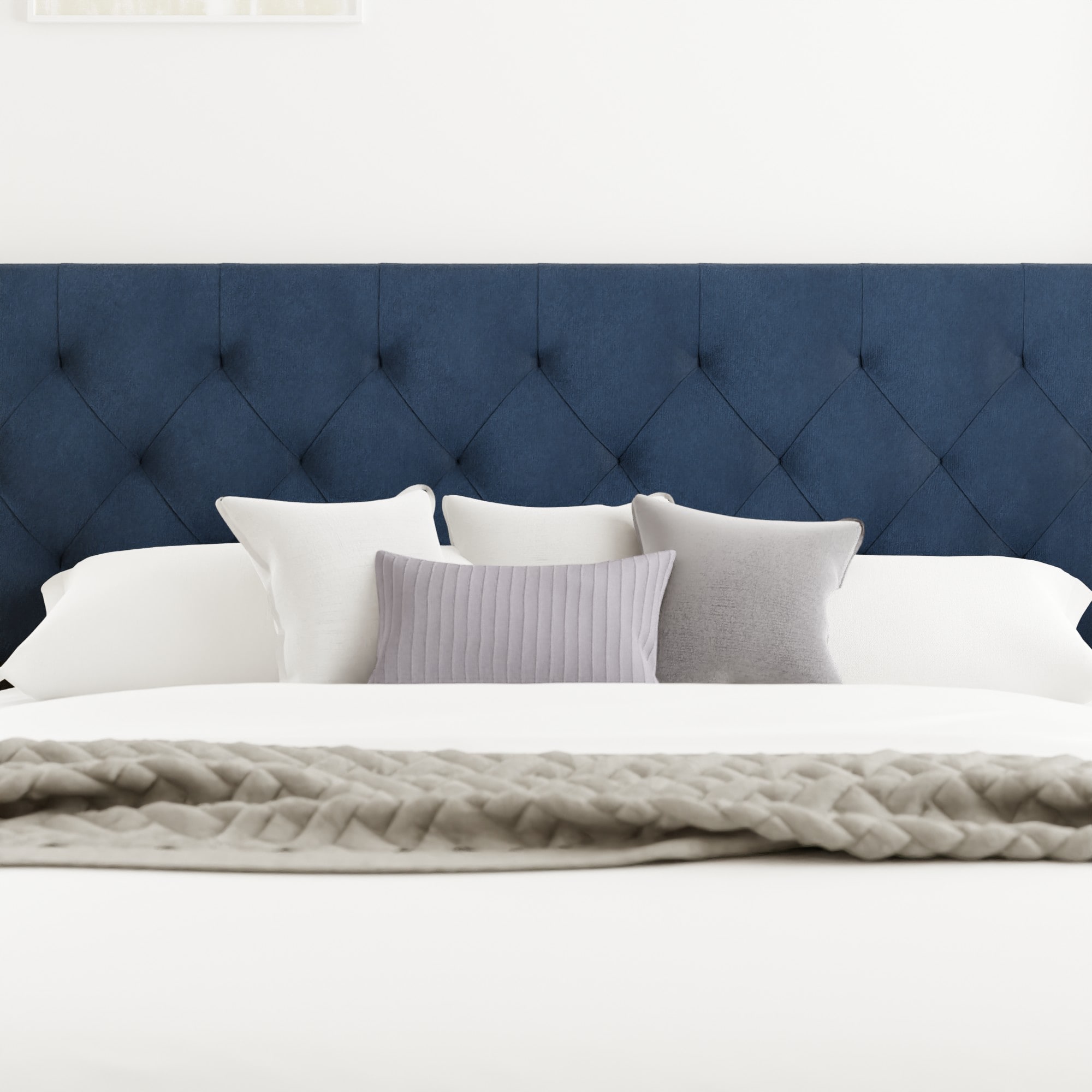 Brookside Jane Navy Full Velvet Upholstered Headboard BS01UPHBFFVN at ...