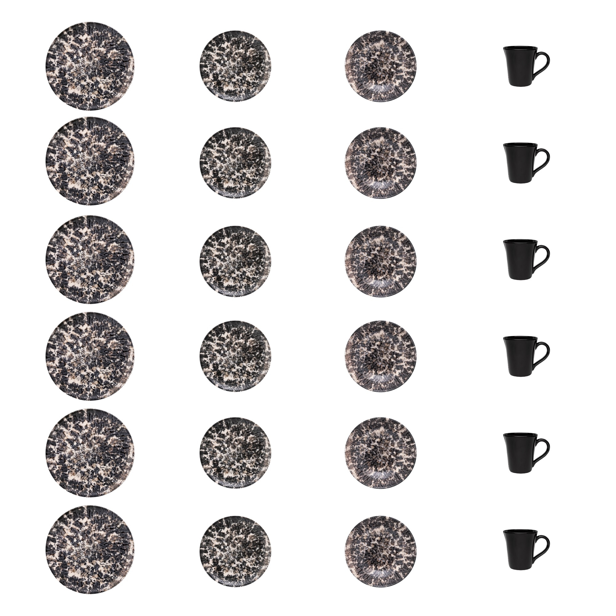 Manhattan Comfort AMA8-5605 16-Piece Gray Stoneware Dinnerware