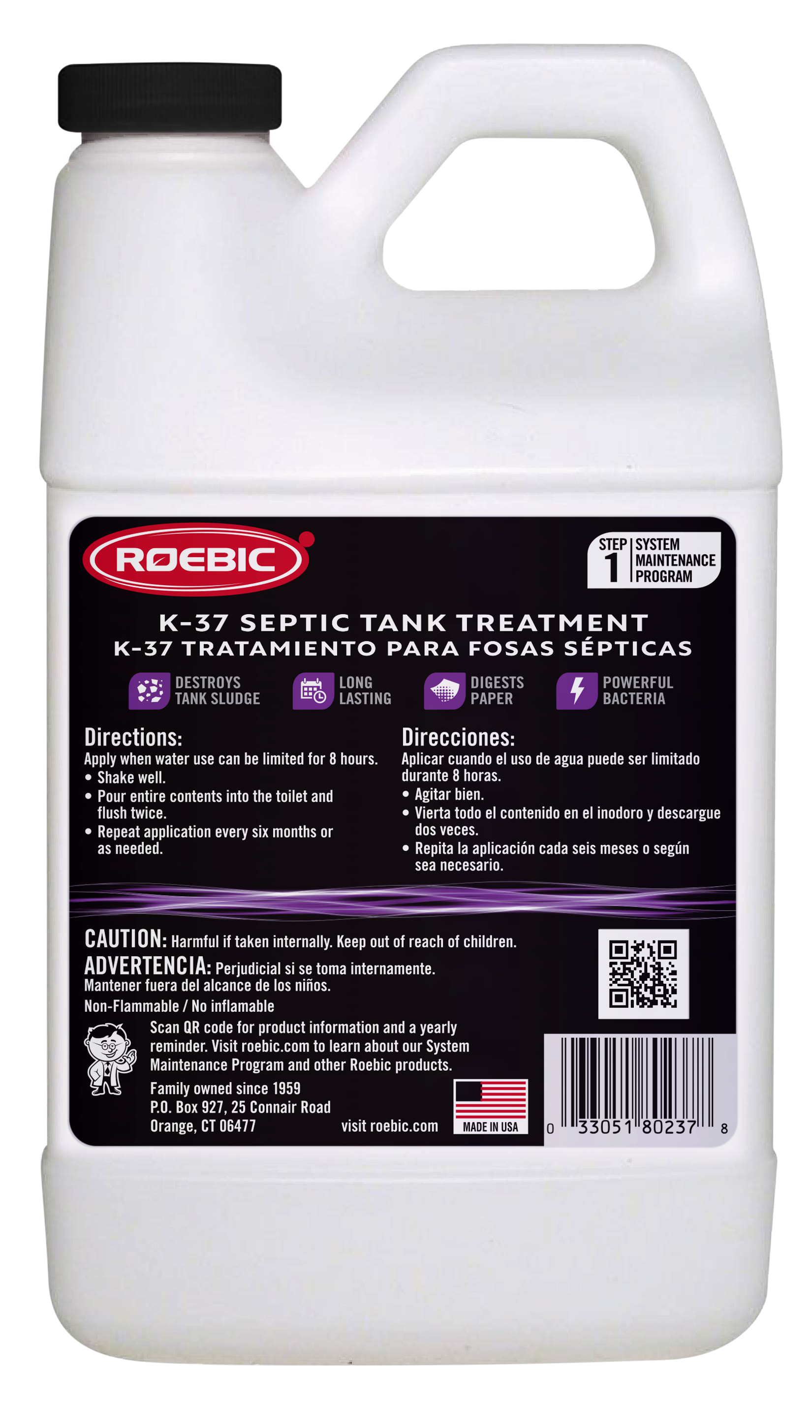 Roebic Laboratories, Inc. K-37-H-3 SEPTIC TANK TREATMENT Septic-Cleaners - View #2