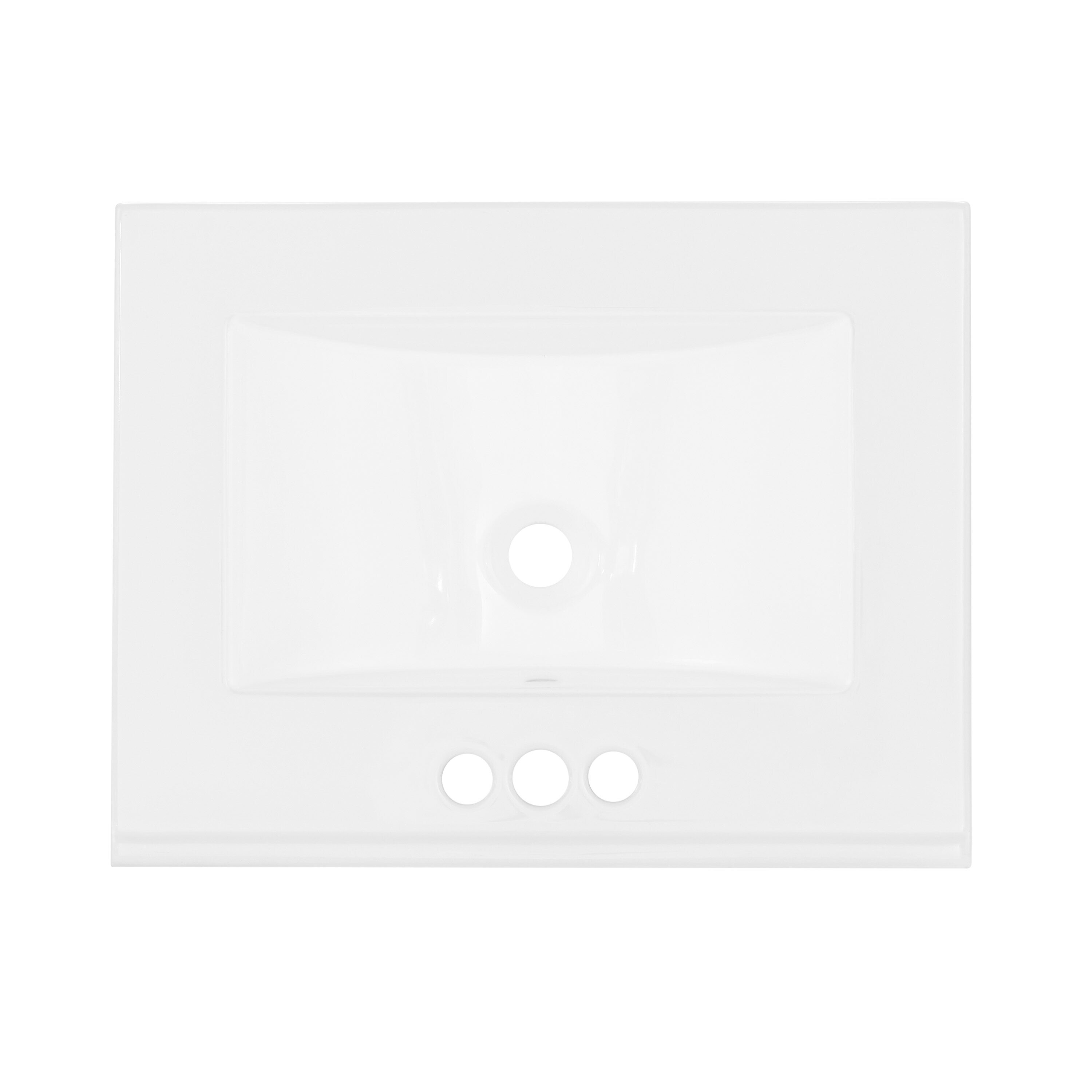 Style Selections Jeanette 24 In White Undermount Single Sink Bathroom   62903226 