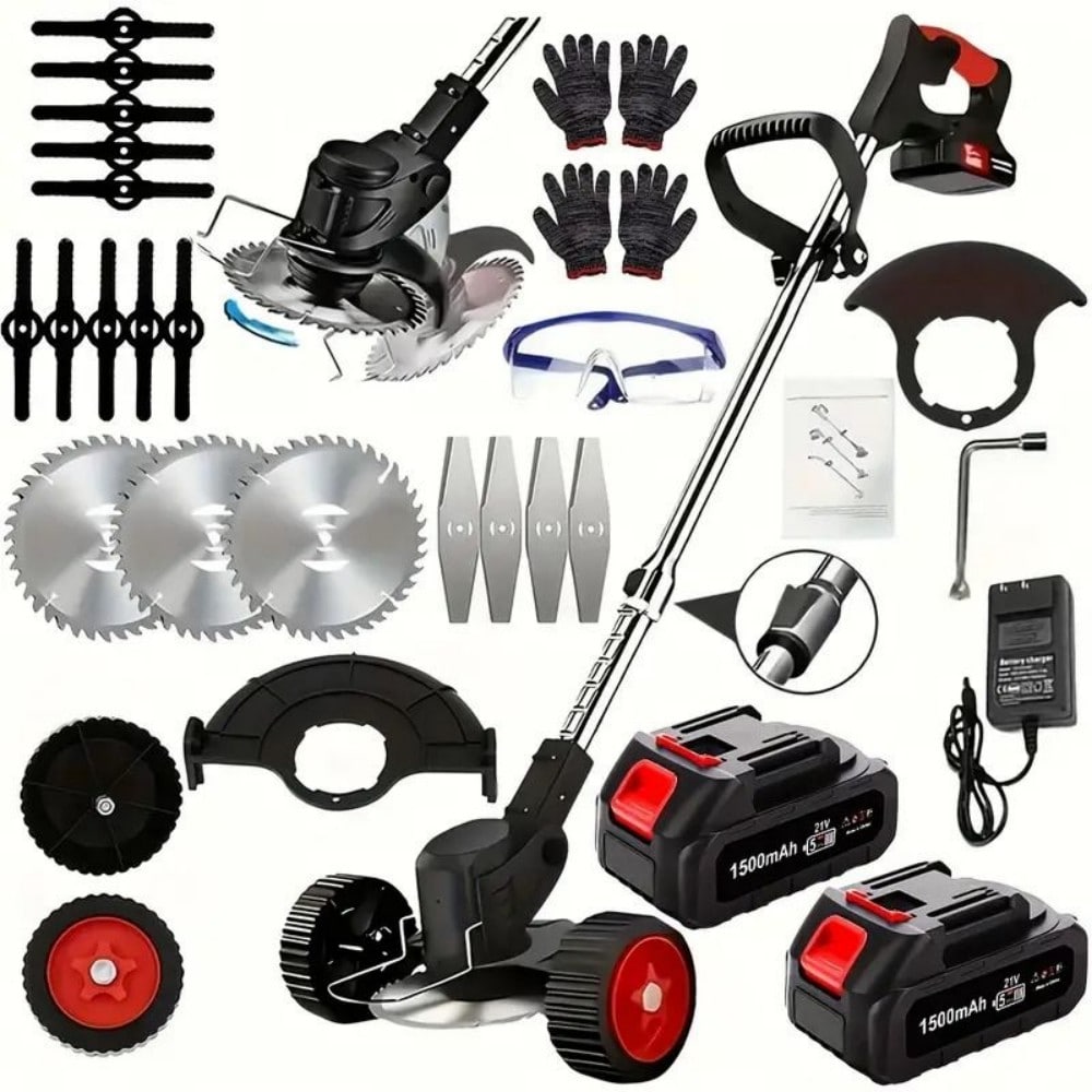 Taoi Fxio - Cordless Electric Weed Wacker Portable Grass Trimmer with 3 Blade Types and 2 High Ca...