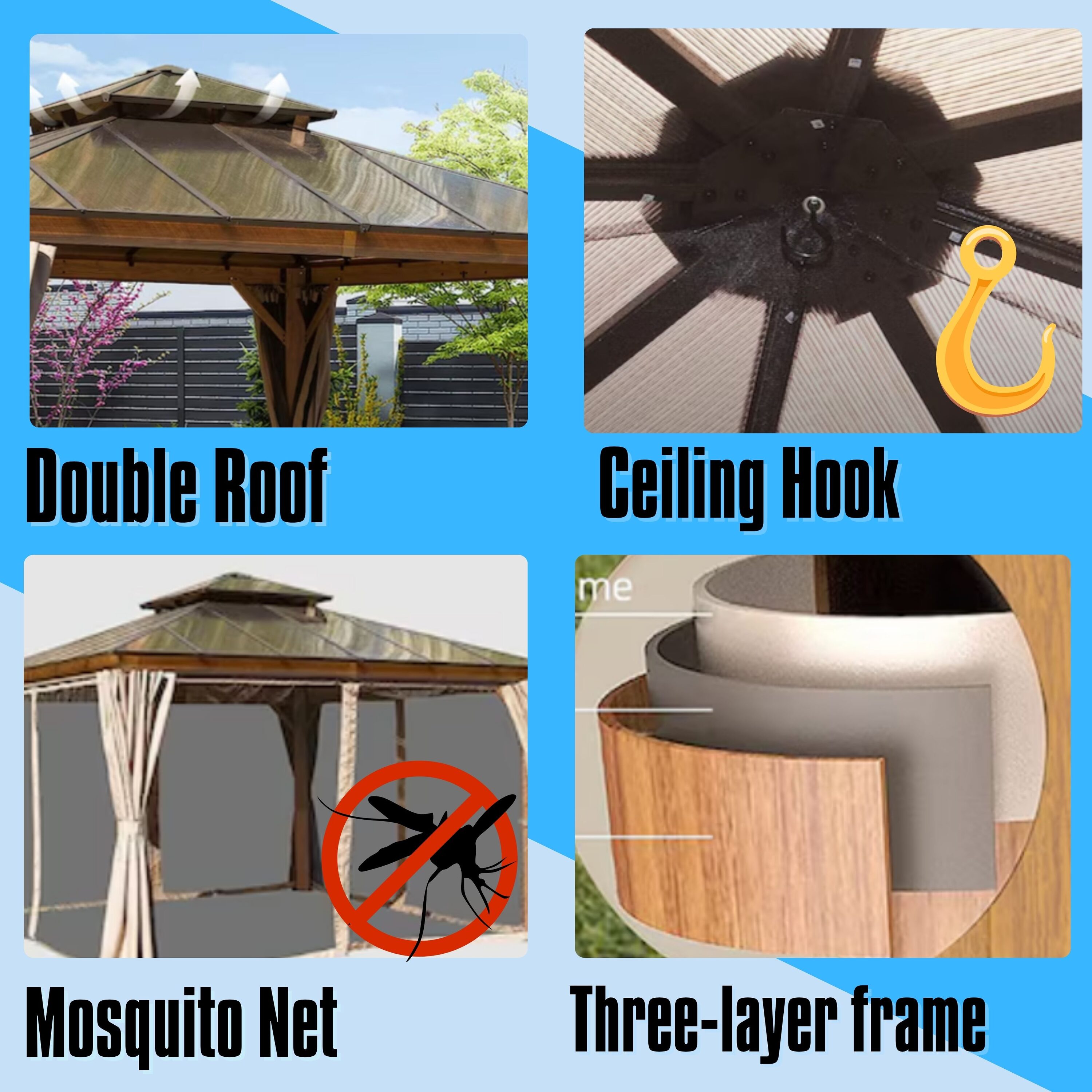 ToolCat BZ2-35-PW Wood-Resin-Gazebos - View #2