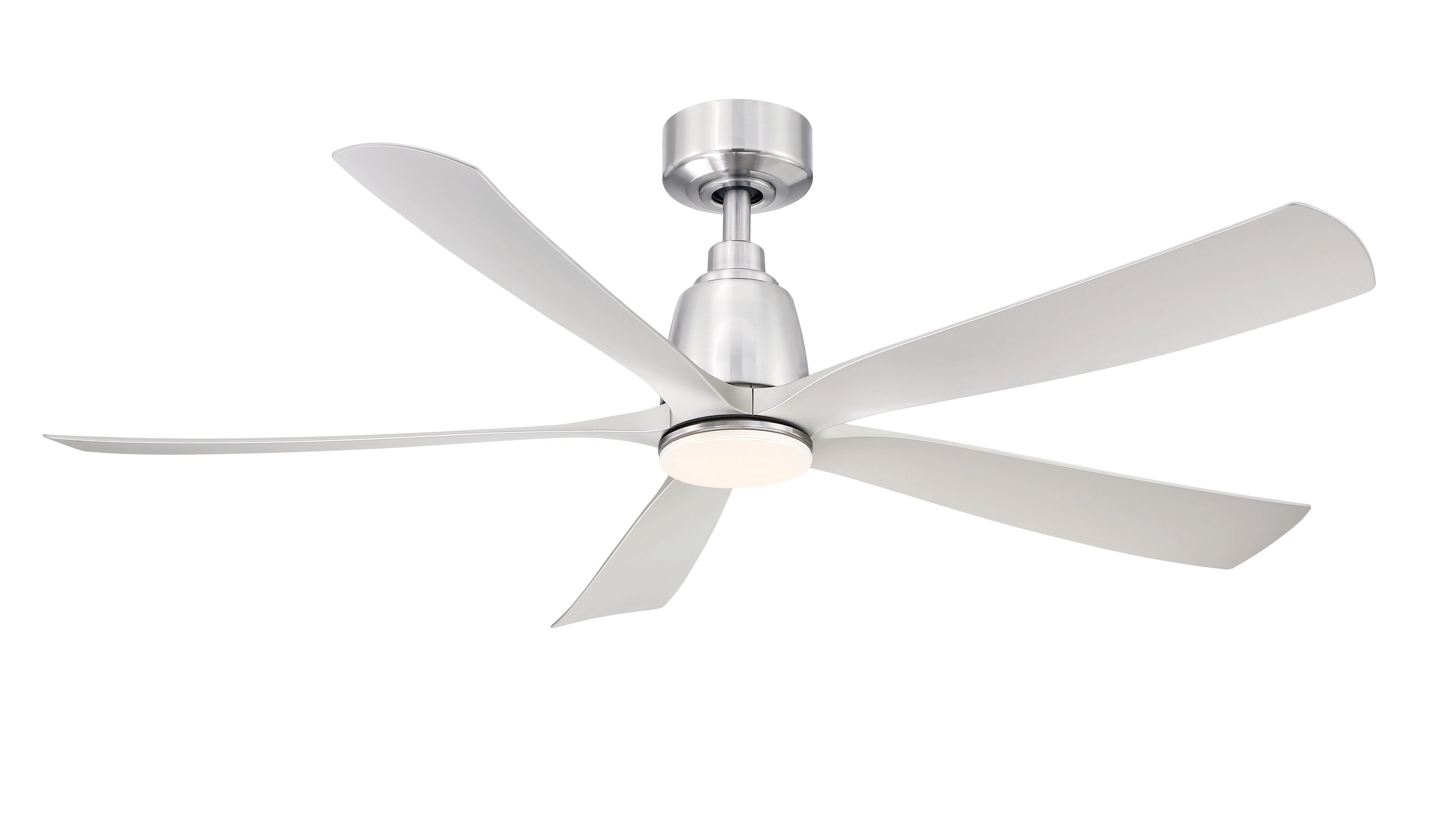 Kute5 52-in Brushed Nickel Color-changing Integrated LED Indoor/Outdoor Smart Ceiling Fan with Light and Remote (5-Blade) | - Fanimation FPD5534BN-LK