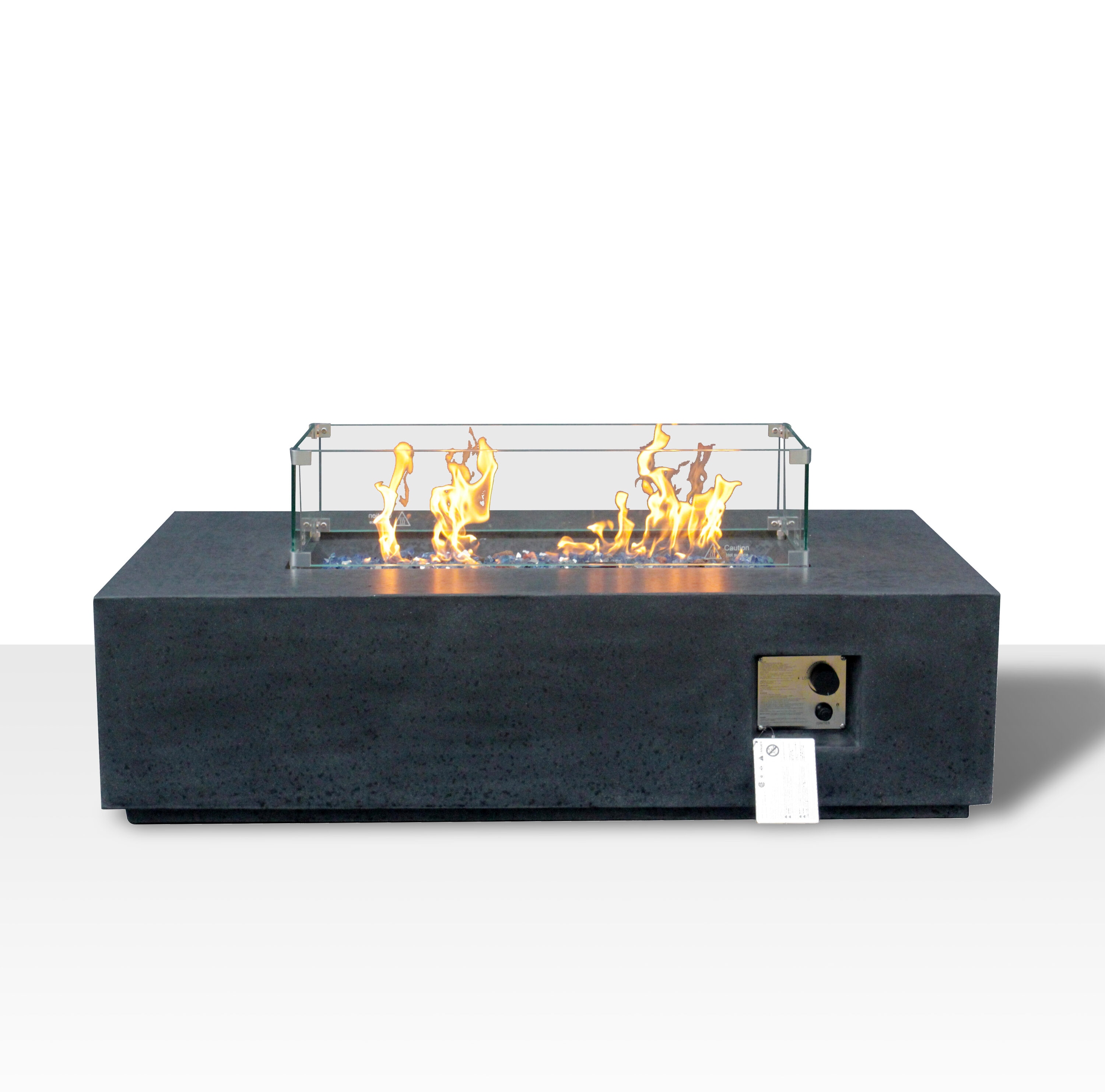 Mondawe MO-W2620P182374 52-in W 65000 Maximum BTUs Concrete Rectangle Liquid propane Fire pit