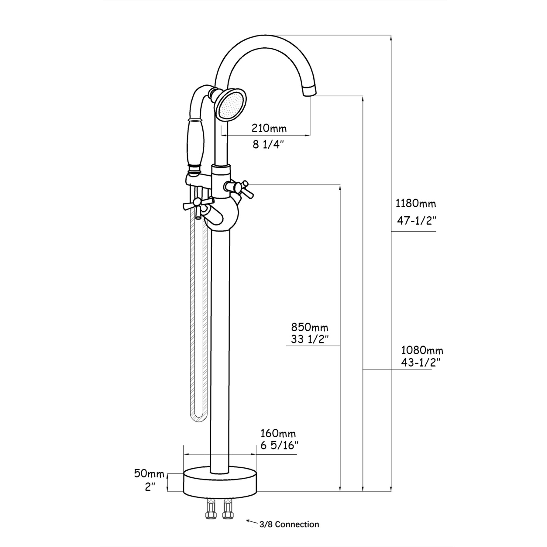 Clihome TC-249C-BF Roman-Tub-Faucets - View #5