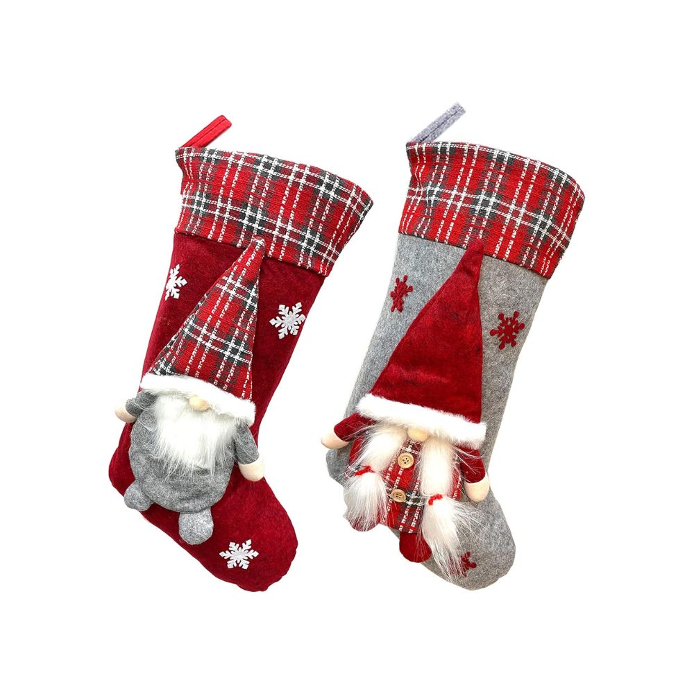 Casual Home - 2 Pack 3D Gnomes Christmas Stockings