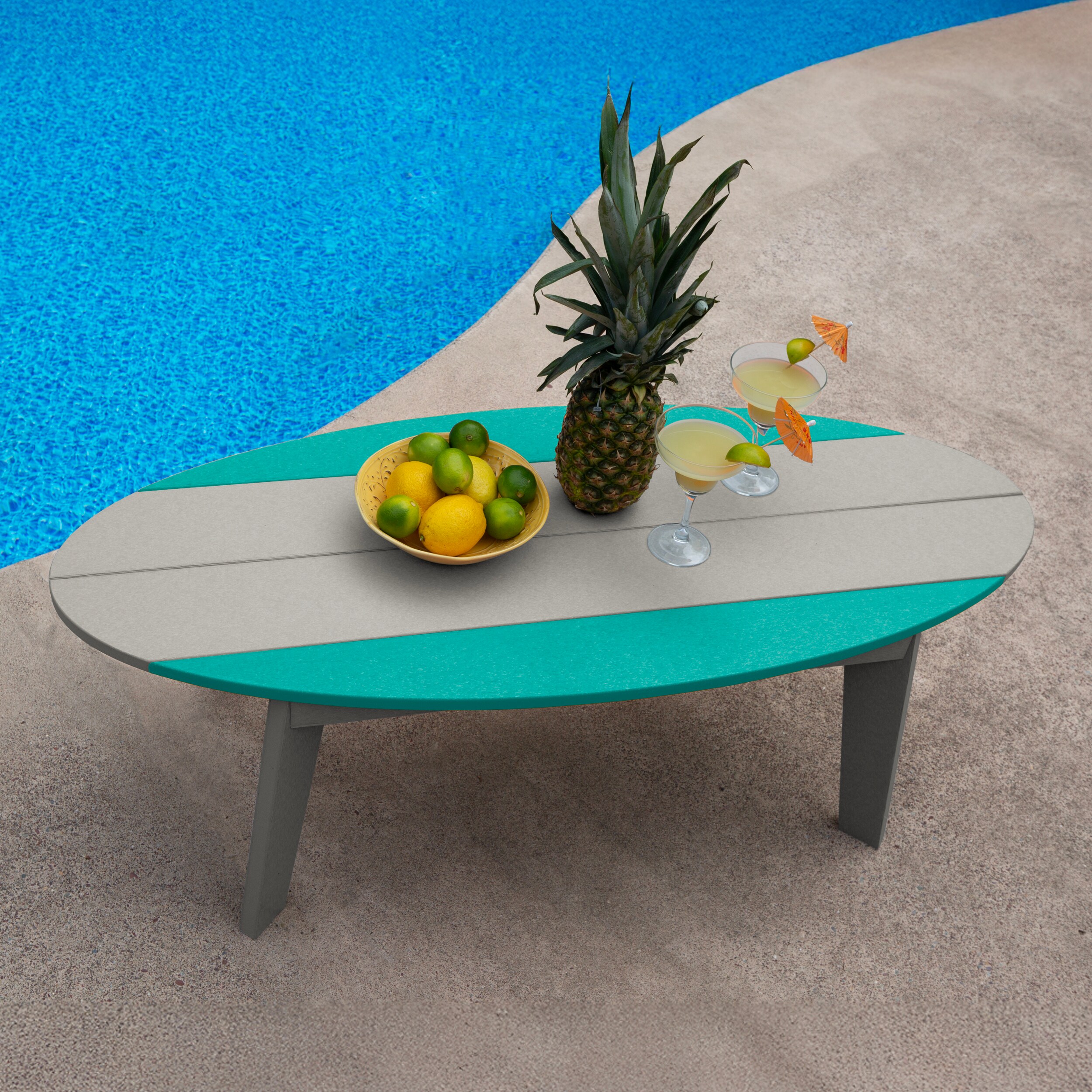 highwood Shoreline Oval Outdoor Coffee Table 27.6-in W x 48-in L in the ...