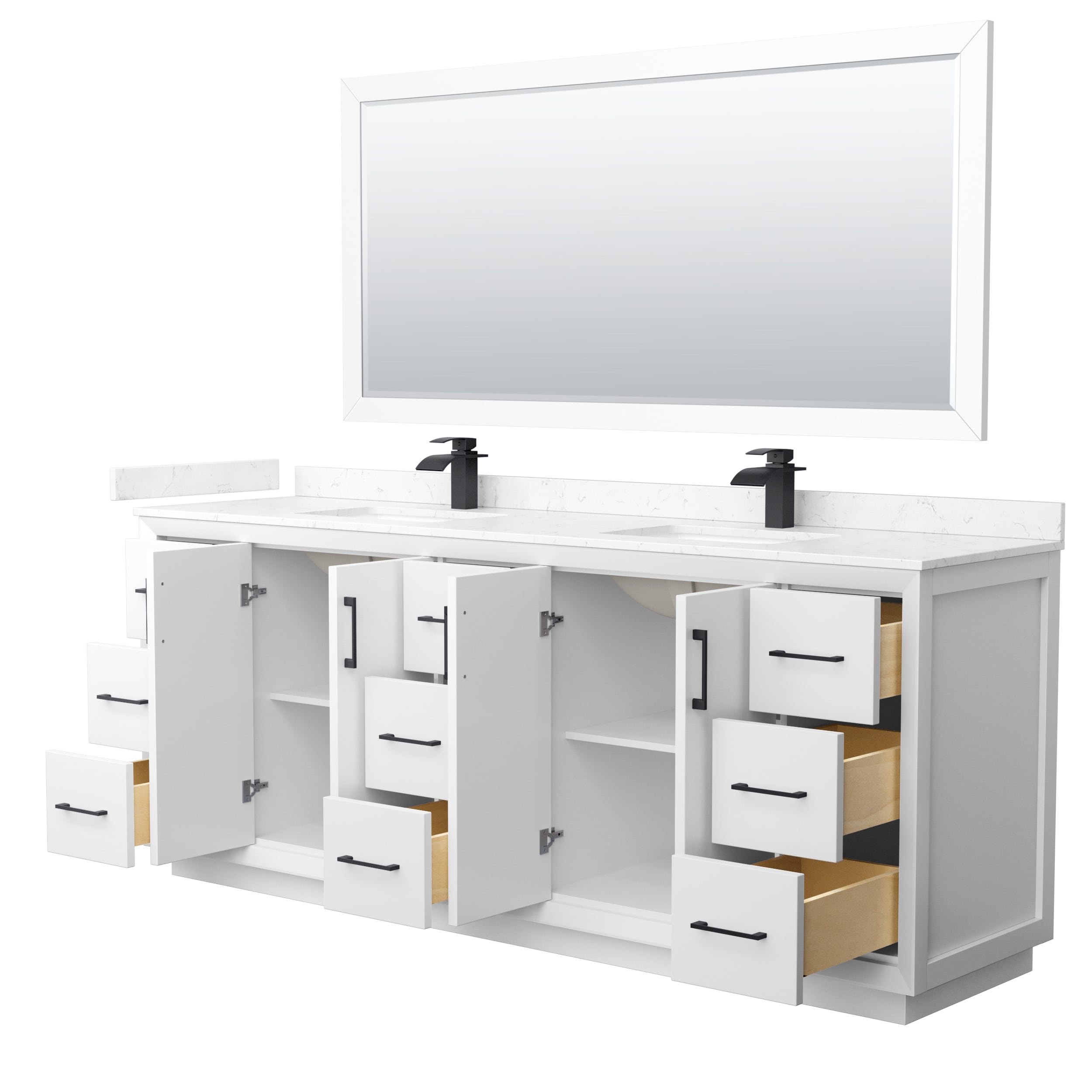 Wyndham Collection WCF414184DWBC2UNSM70 Bath-Vanity-Combo - View #2