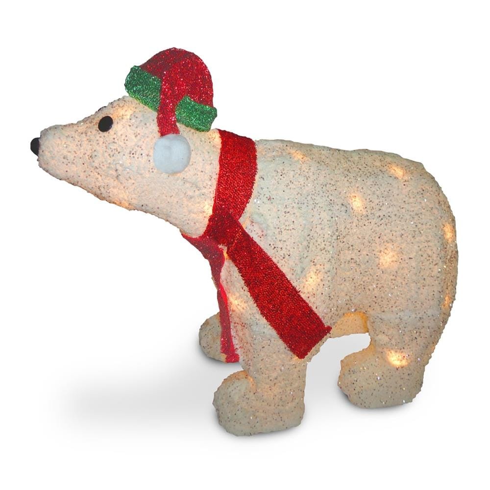 National Tree Company 18.5-in Polar Bear Free Standing Decoration with ...