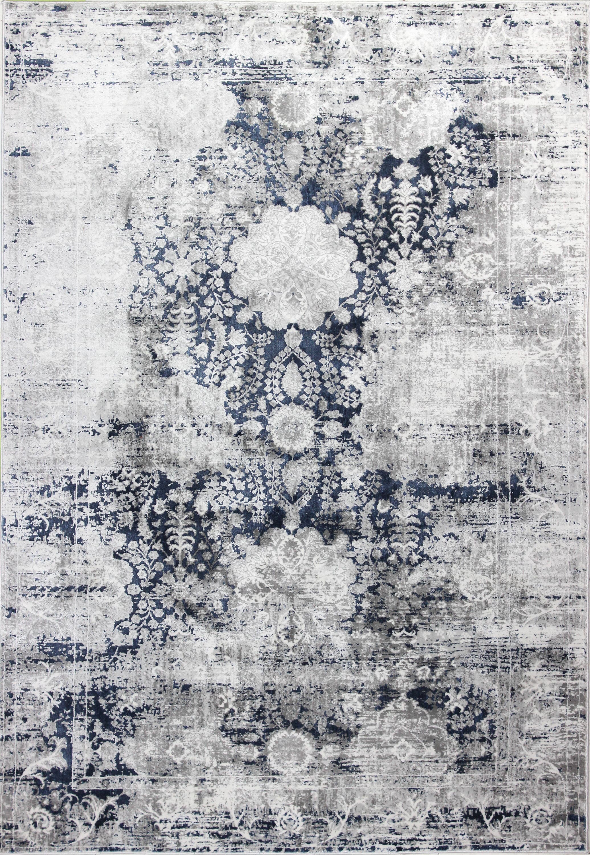 Bashian 649652284279 9 X 12 (ft) Grey/Blue Indoor Abstract Mid-century Modern Area Rug