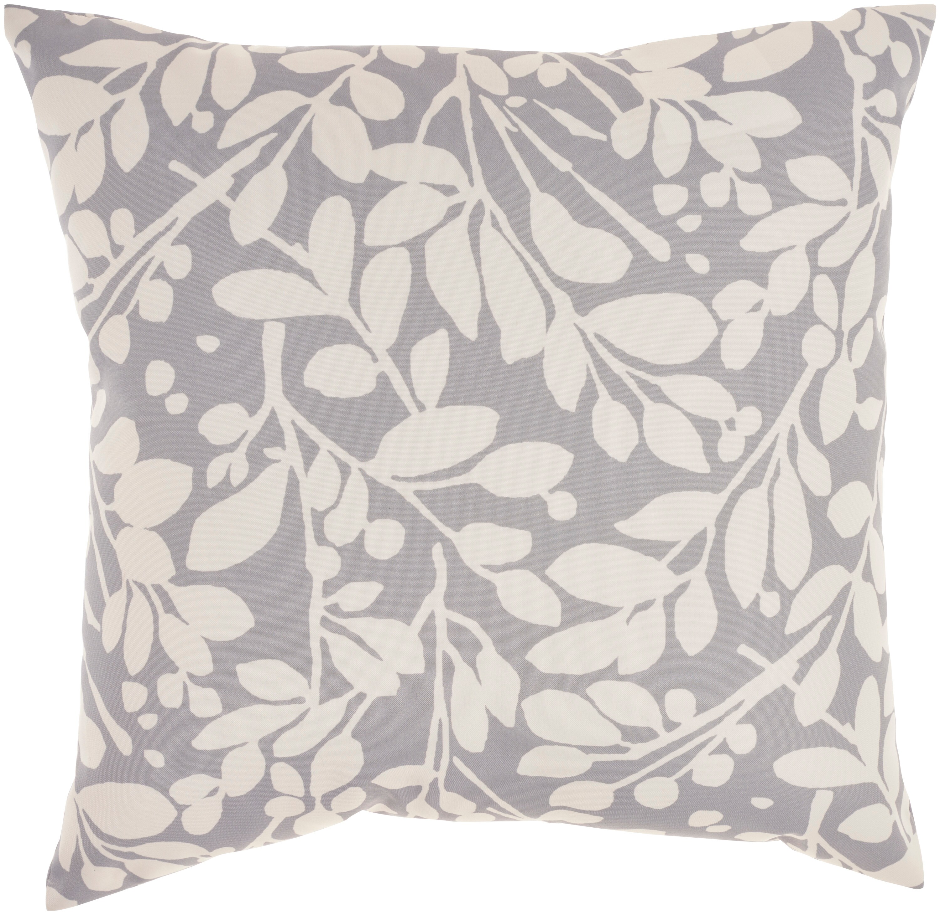 Mina Victory 798019001032 20-in x 20-in Grey Square Indoor Decorative Pillow
