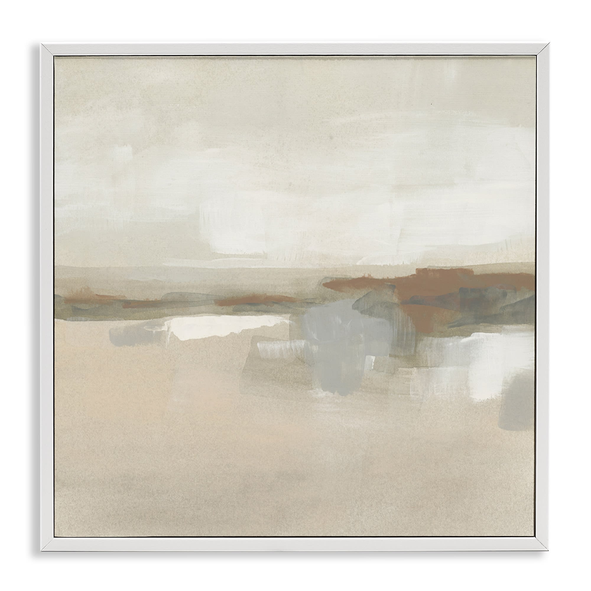 Stupell Industries BS-351-WFR-17X17 Abstract Neutral Land Framed Giclee design by June Erica Vess