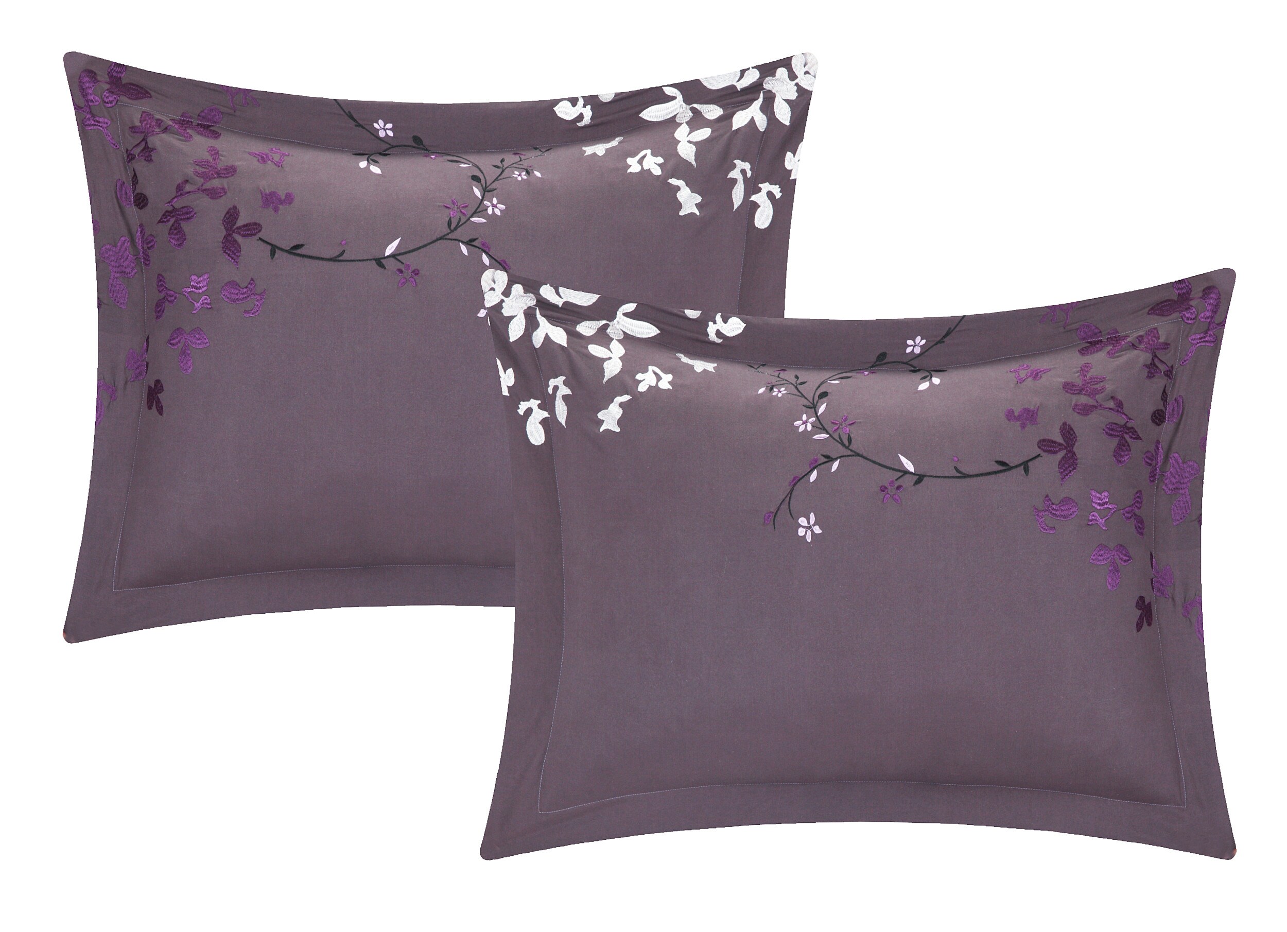 Chic Home Design Cheila Queen Bedding Comforter the Purple in 12-Piece Set department at Sets