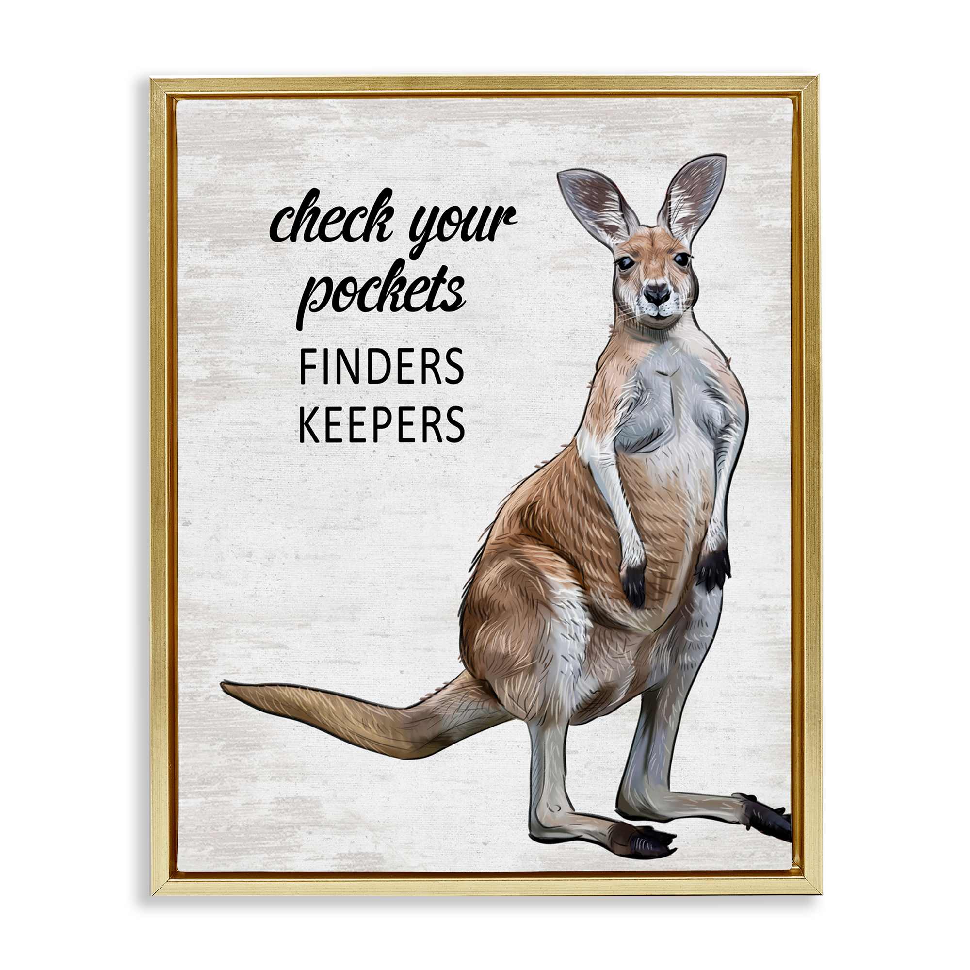 Stupell Industries BS-895-FFG-16X20 Check Pockets Laundry Rule Gold Framed Floater Canvas Wall Art By Lettered and Lined 17 x 21