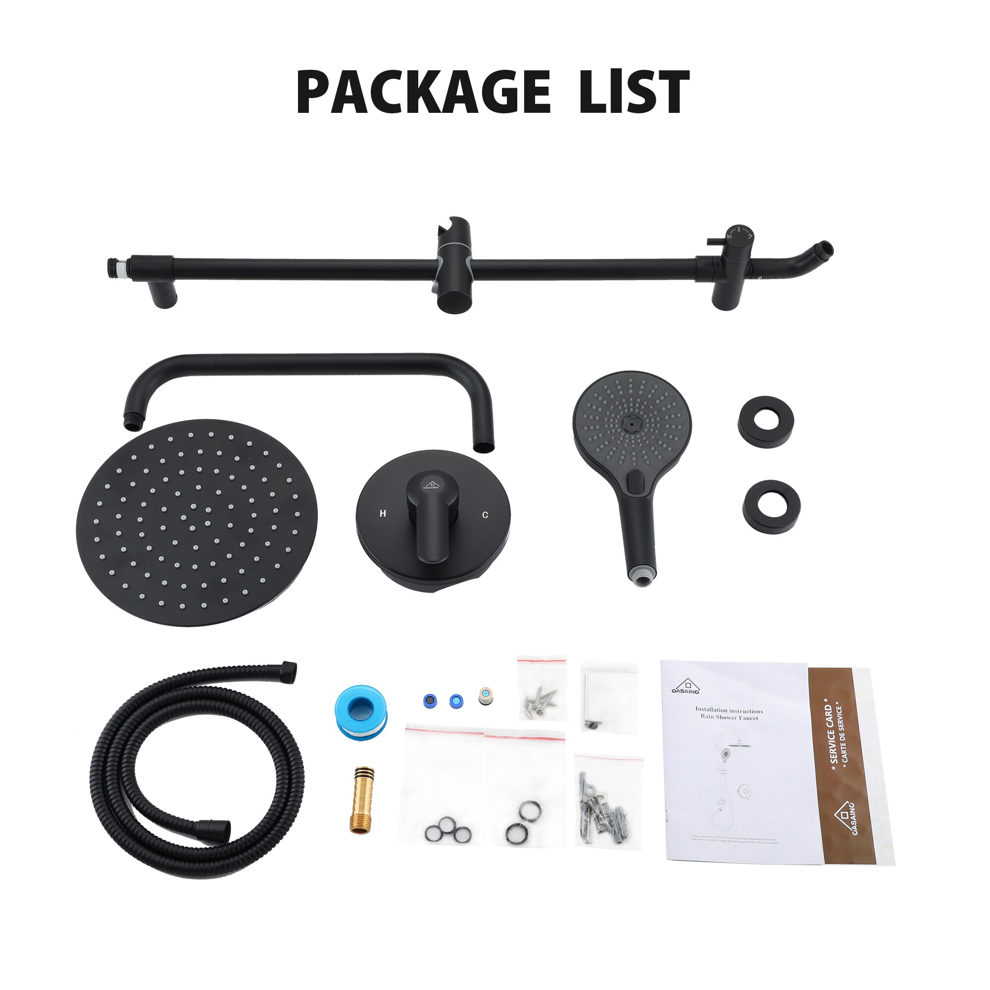 CASAINC CS3513-12BG Showerhead-Bar-Panels - View #4
