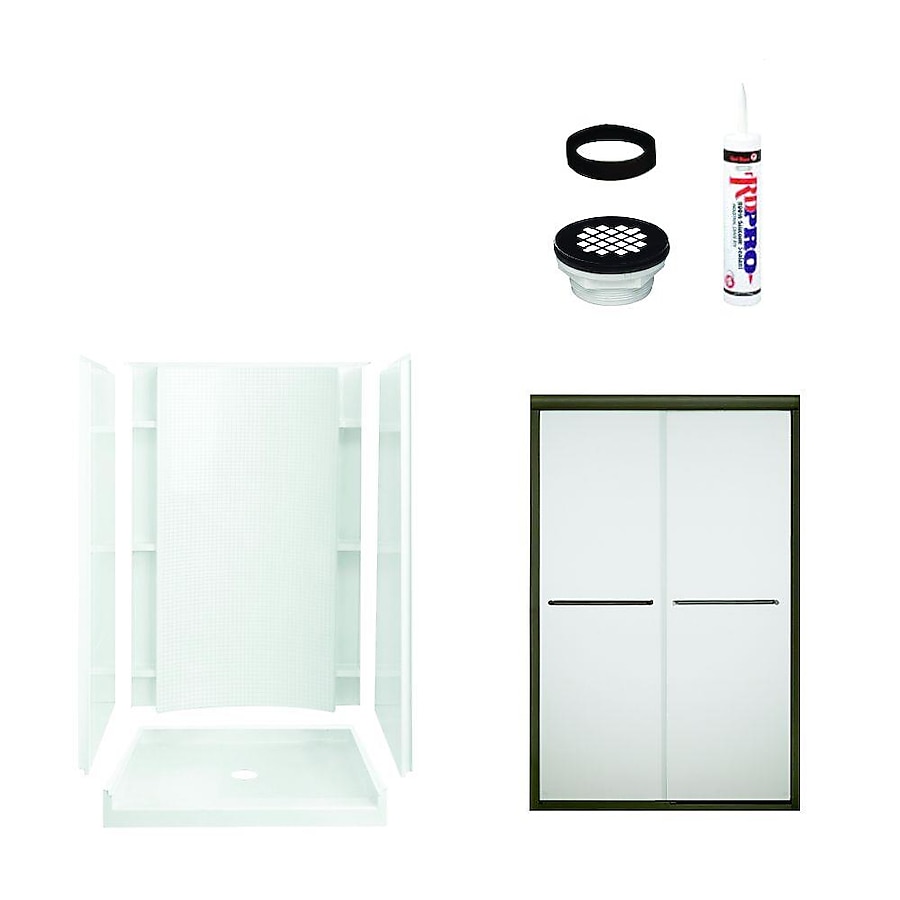 Sterling Accord White Vikrell Wall and Floor 4-Piece Alcove Shower Kit (Common: 36-in x 48-in; Actual: 77-in x 36-in x 48-in) Sterling Accord White Vikrell Wall and Floor 4-Piece Alcove Shower Kit (Common: 36-in x 48-in; Actual: 77-in x 36-in x 48-in)