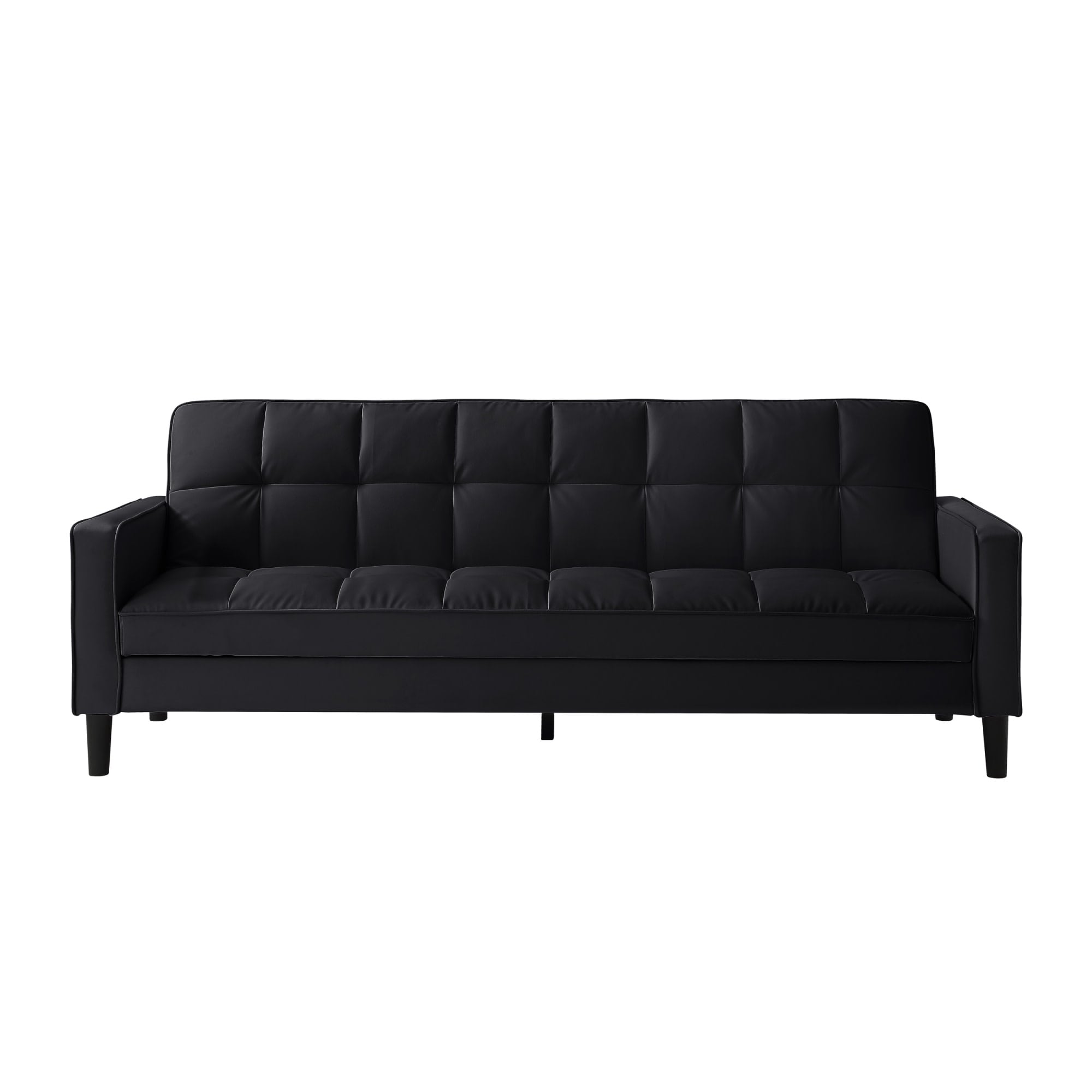 Loft Lyfe SA96-01BK-LS Osburne 85-Inches Modern Black Faux leather 3 -seater Sofa