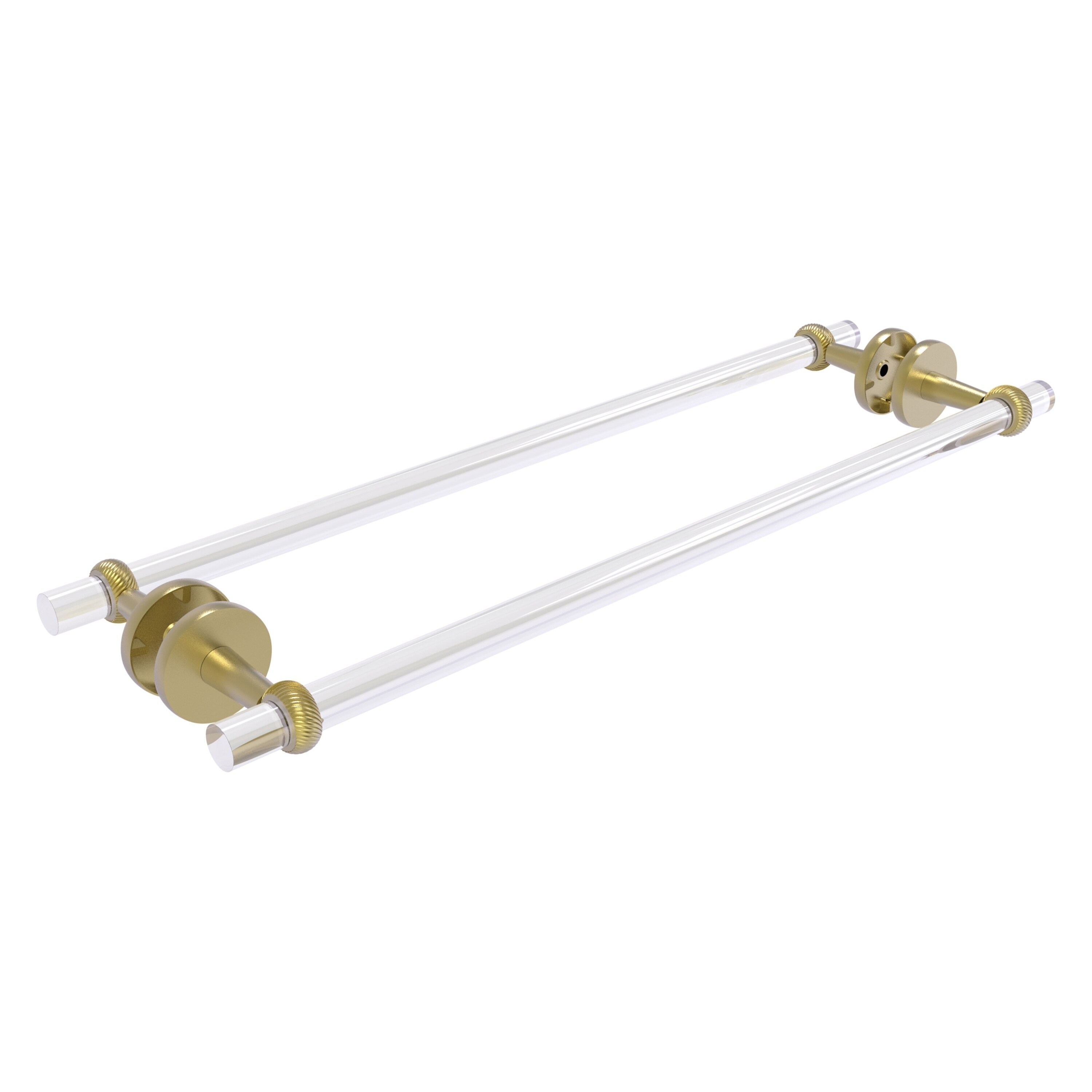 Allied Brass CV-41T-BB-24-SBR Clearview 24-in double Satin Brass Wall mount Double Towel Bar
