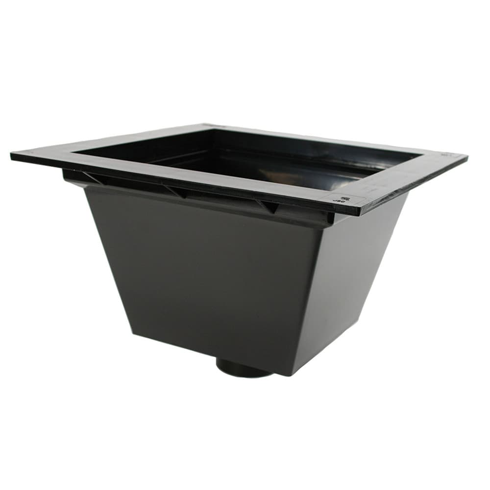 Jones Stephens S59303 12-in Square Abs Hub Fit Floor Sink-only, Fits 3-in Dwv Pipe