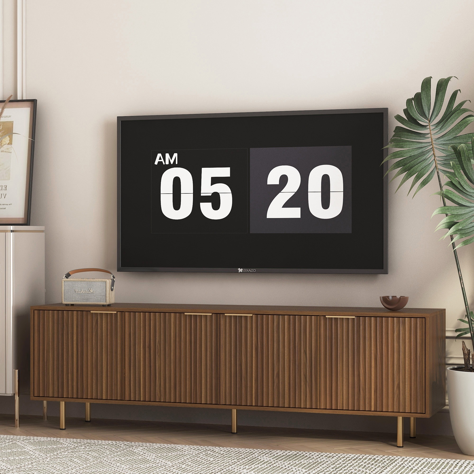 Horizons Prime 69 inch Wood Particle Board Modern TV Stand with