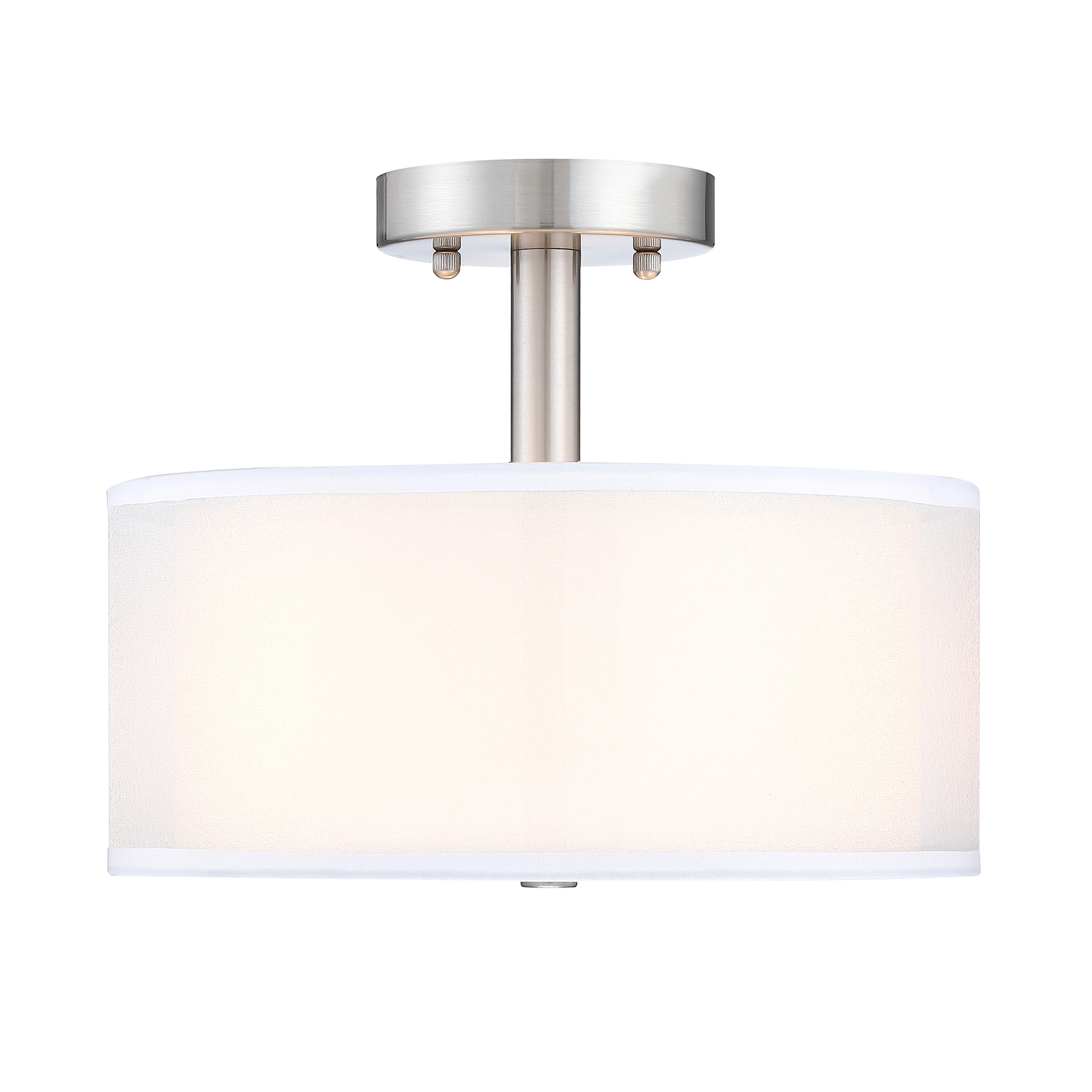 WELLFOR TTC70203BN TC 3 -Light 11.8-in Brushed Nickel Semi Flush Mount Light