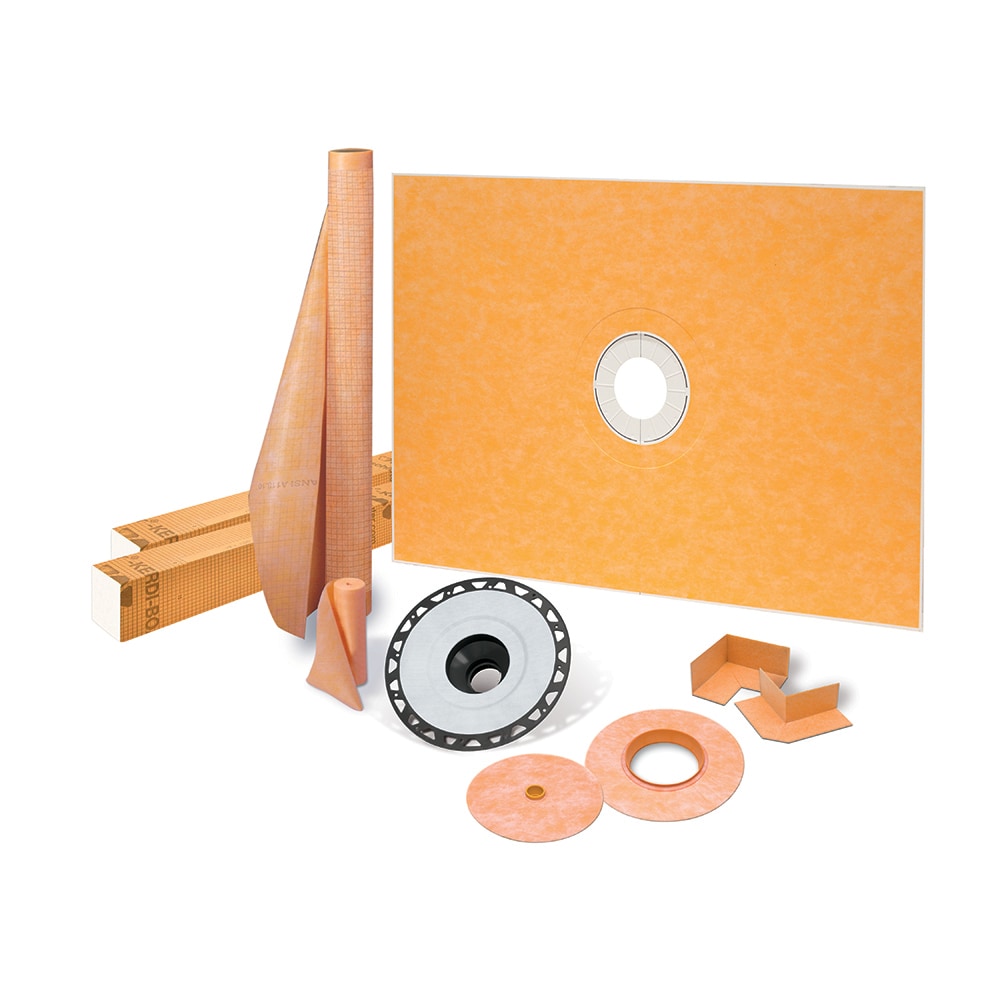Schluter Systems KSK9651525ABS Kerdi-Shower-Kit 60.0-in W x 38.0-in L Orange Single Threshold Rectangle Shower Pan Base Kit with 6.0-in H Threshold (Center Drain)