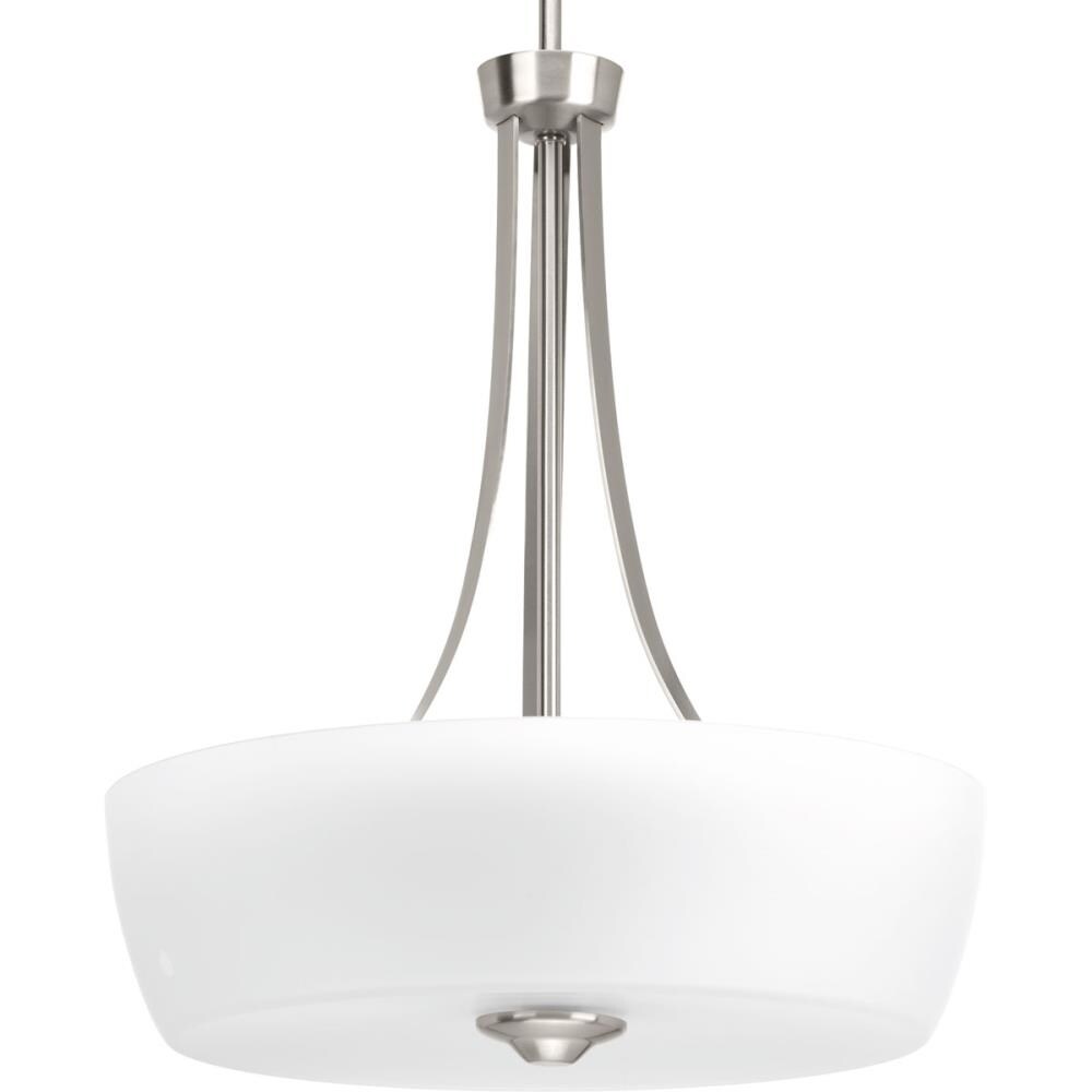 Progress Lighting Leap 3-Light Brushed Nickel Traditional Etched Glass ...