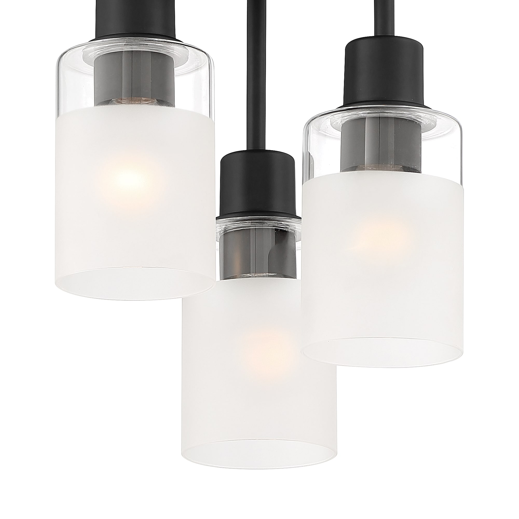 Cedar Lane 11" Matte Black Semi-Flush Ceiling Light with Glass Accents