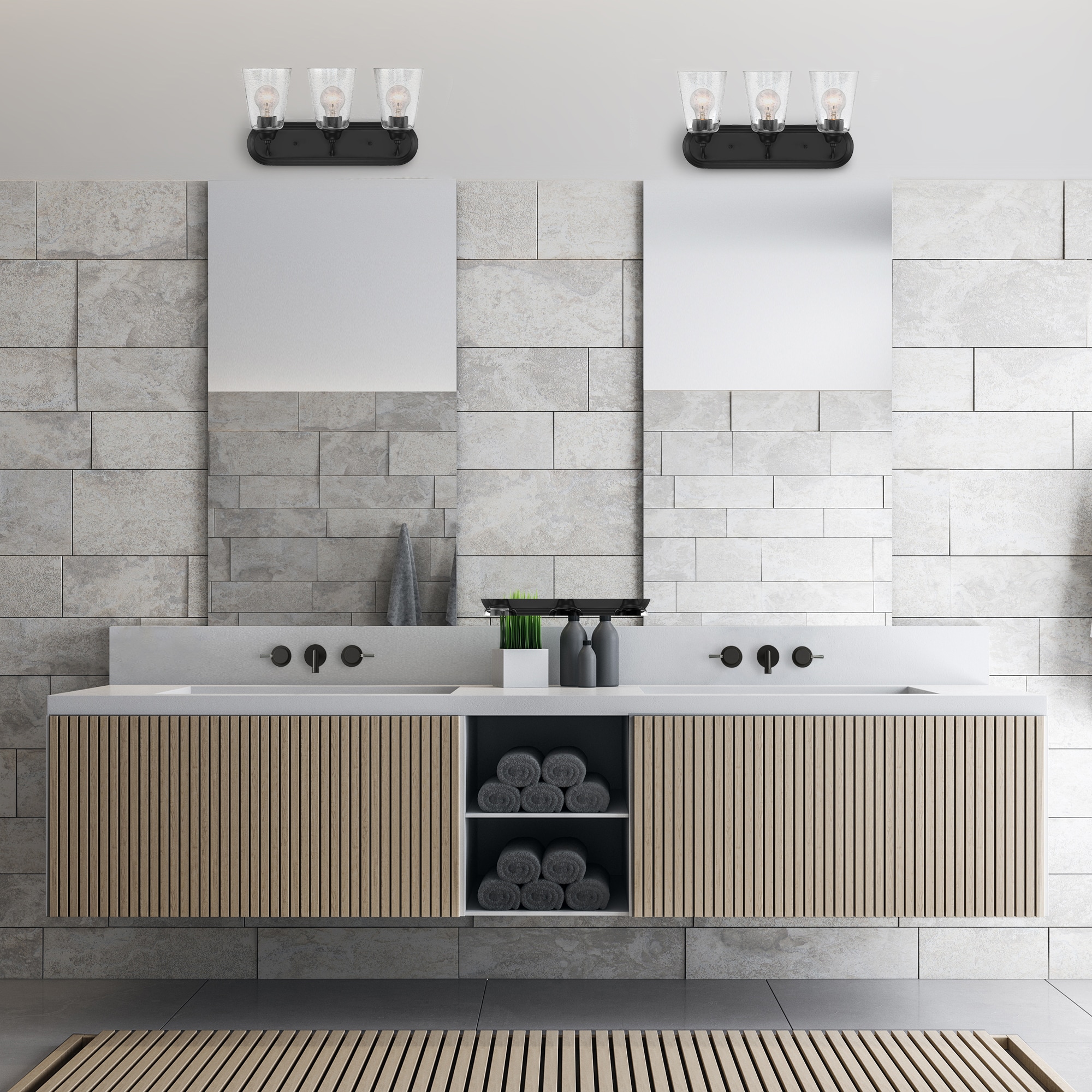 Designers Fountain D241M-3B-MB Zane 19-in 3 -Light Matte Black Modern/contemporary Vanity light bar